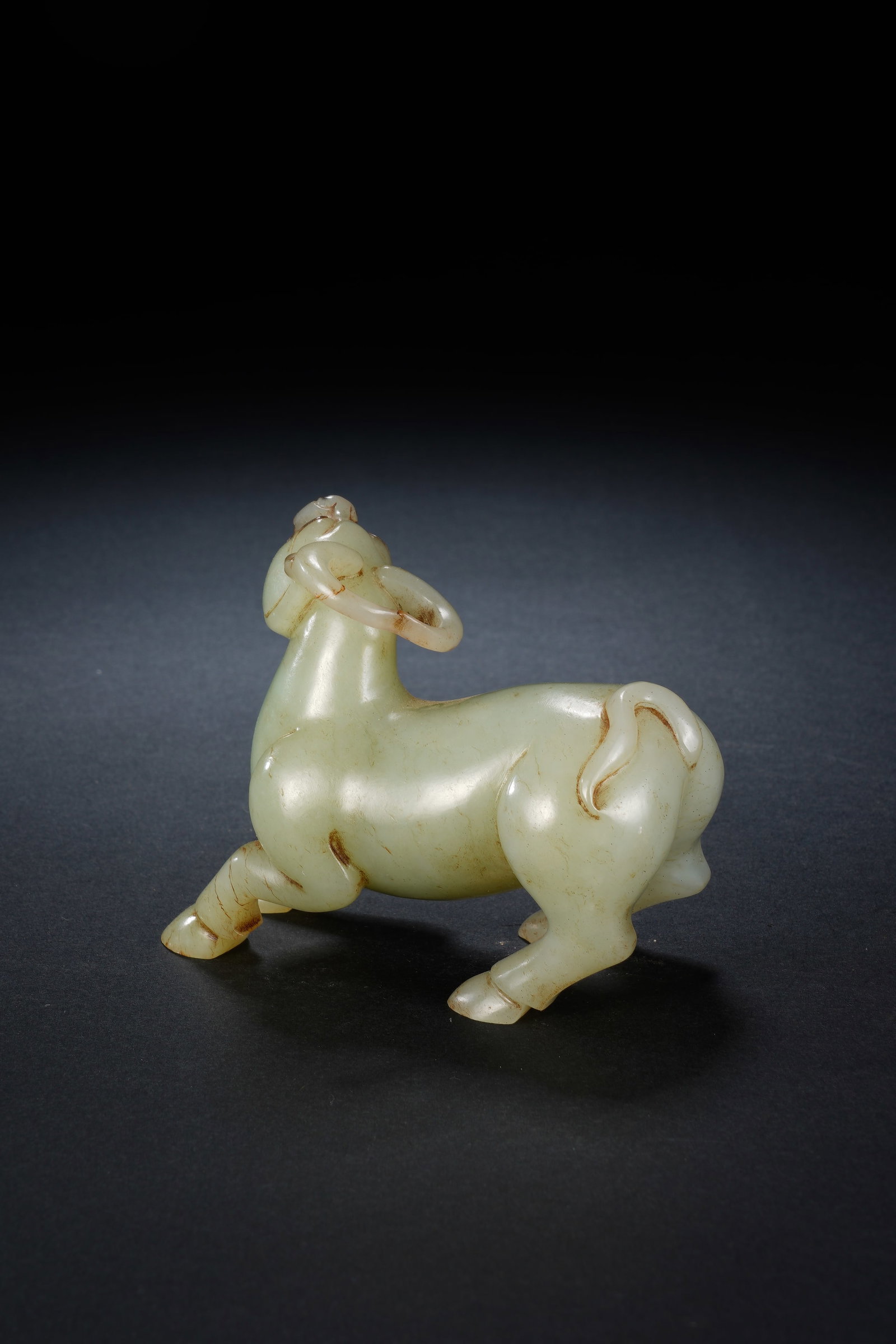 Jade Carved Ox Shape Figure - 6