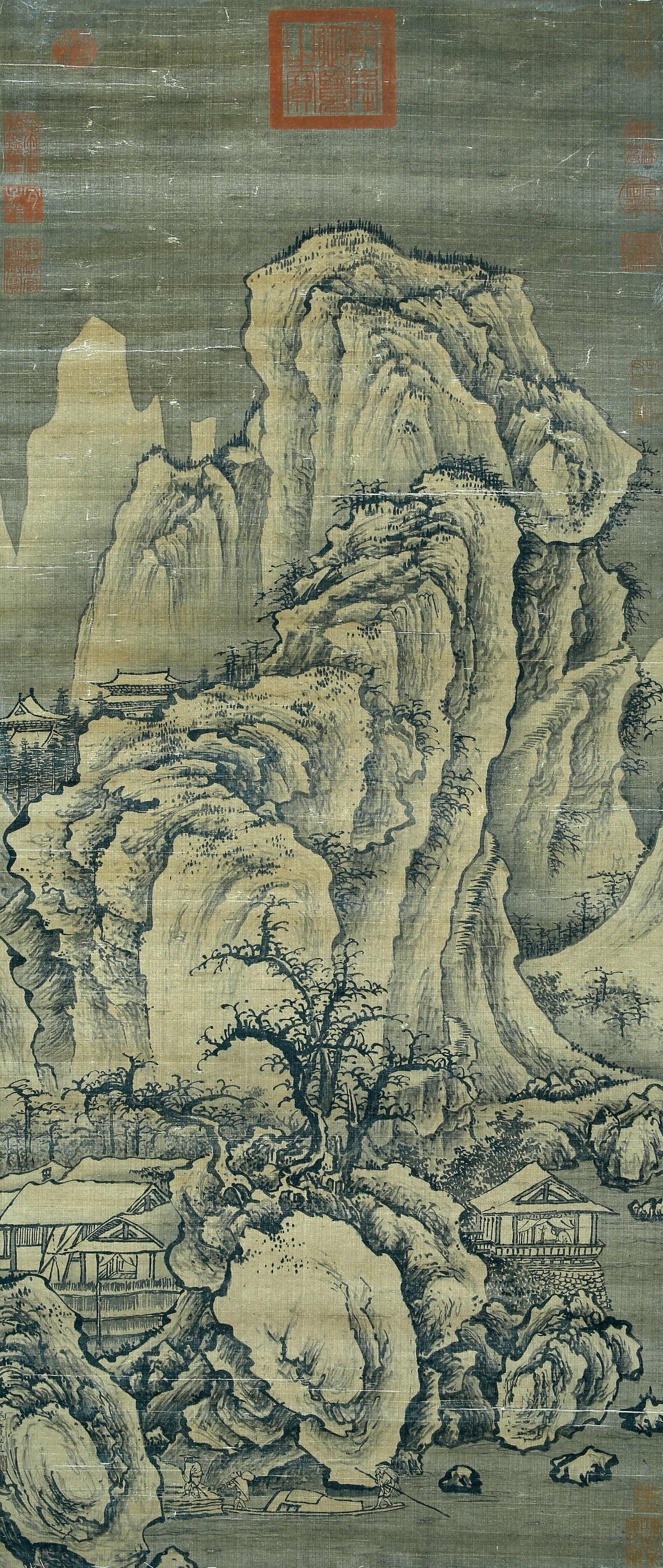 A CHINESE HAND PAINTING WITH THE MARK OF LIU GUANDAO: A CHINESE HAND PAINTING WITH THE MARK OF LIU GUANDAO 100*41cm