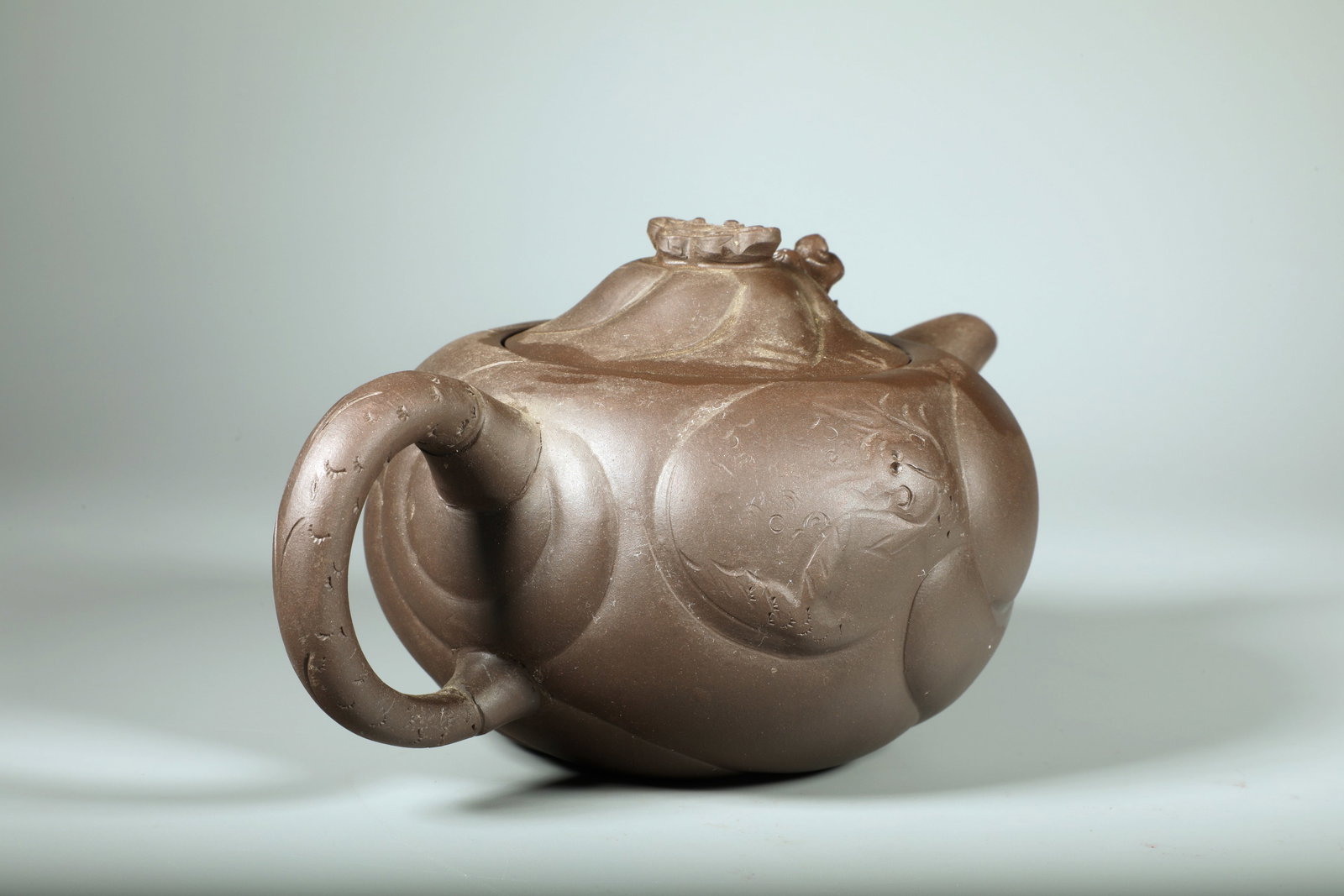 A ZISHA FISH-DRAGON TEAPOT SET - 6