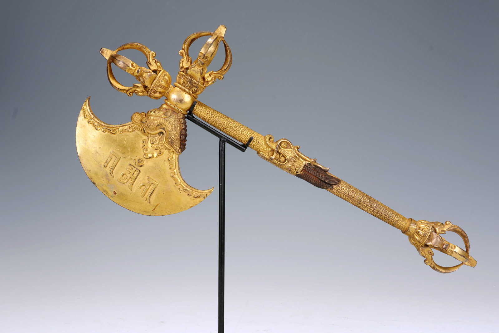 A GILT-BRONZE RITUAL IMPLEMENT - 2