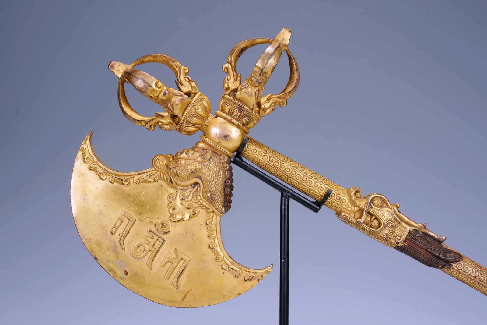A GILT-BRONZE RITUAL IMPLEMENT - 3