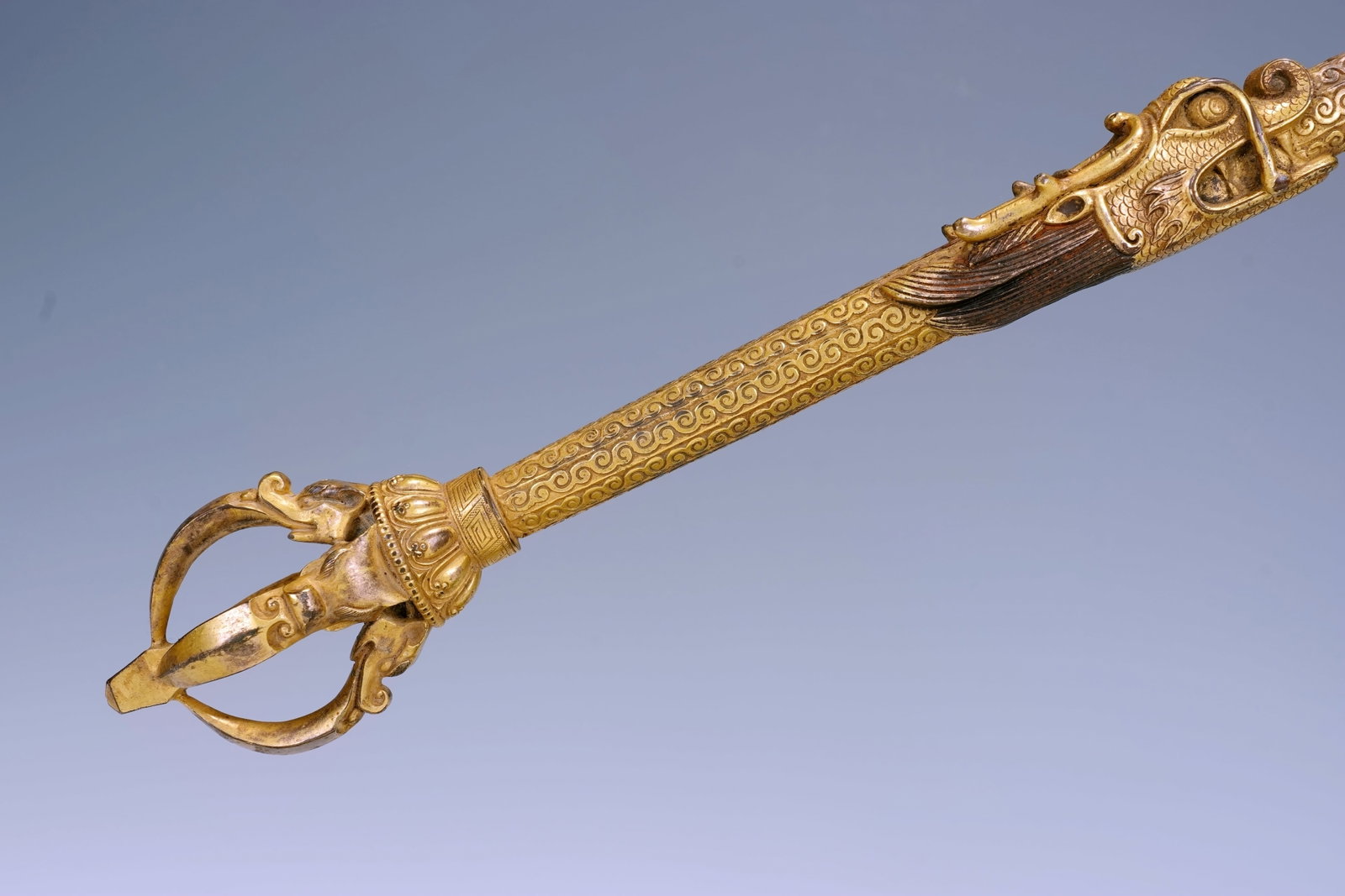 A GILT-BRONZE RITUAL IMPLEMENT - 8