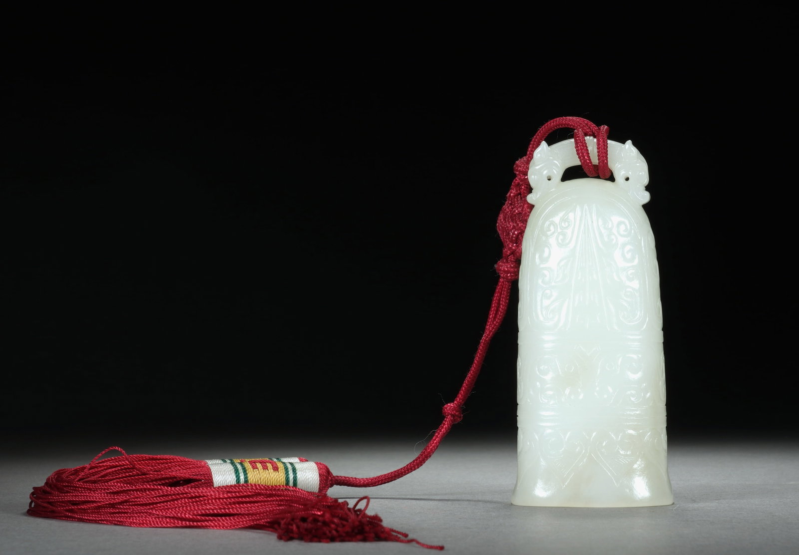 A WHITE JADE CHIME BELL - 5