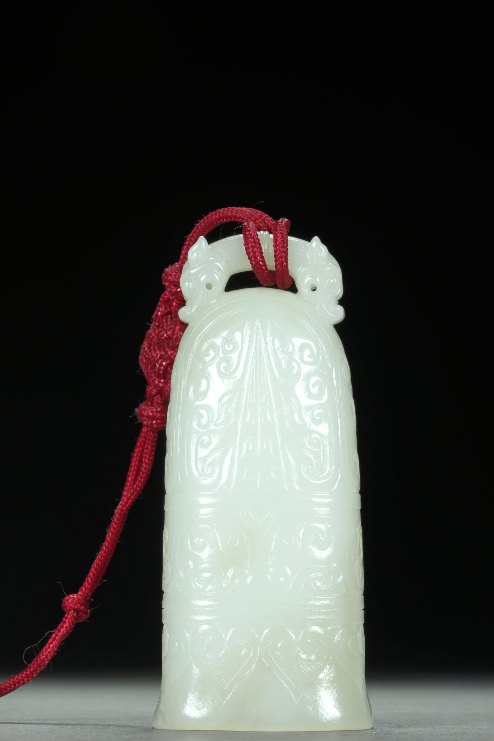 A WHITE JADE CHIME BELL - 6
