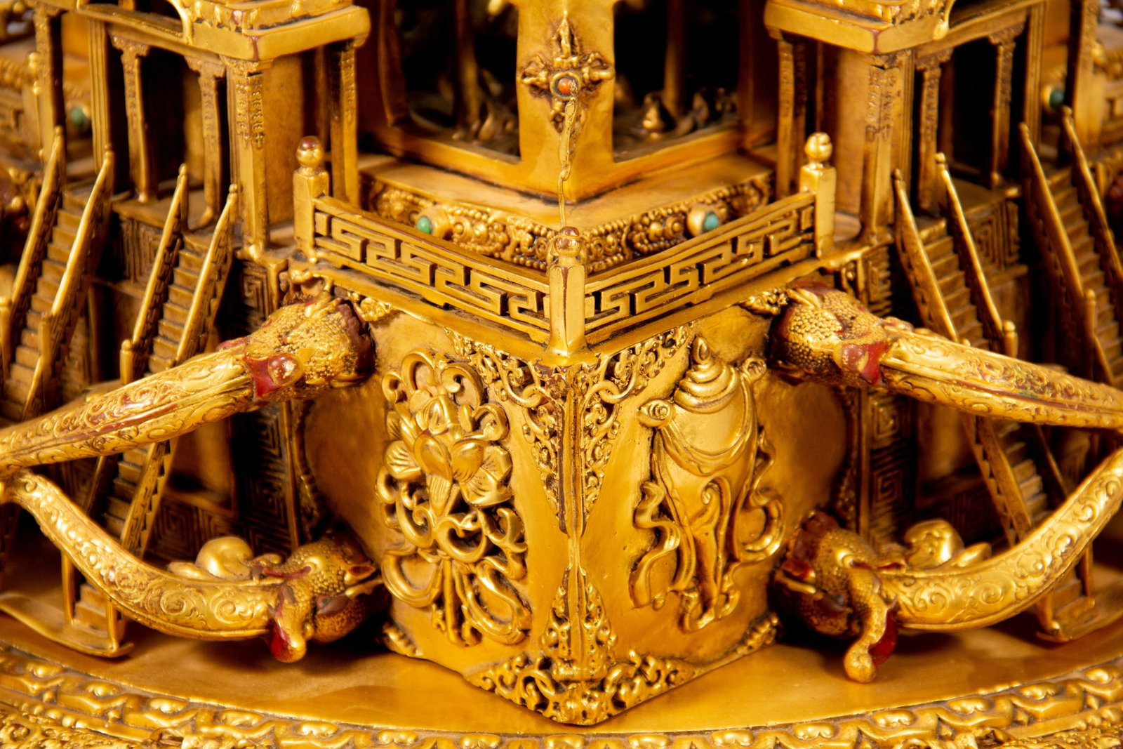 A GILT-BRONZE MANDALA - 14