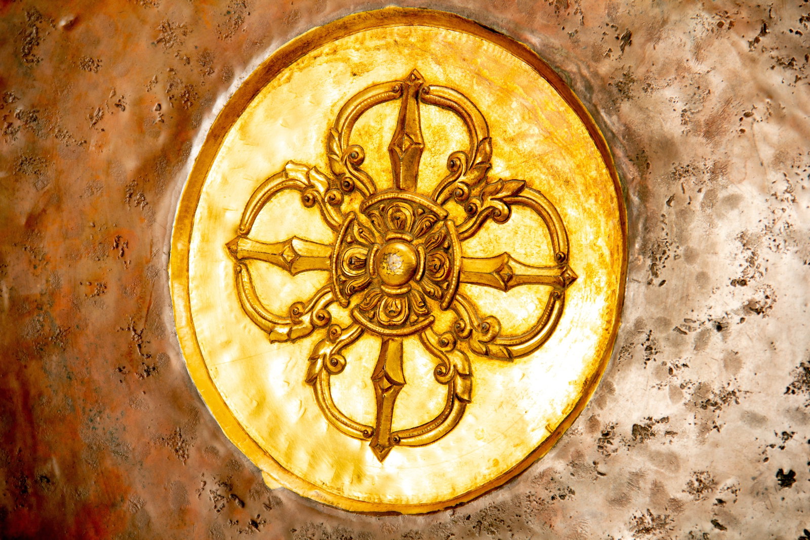 A GILT-BRONZE MANDALA - 16