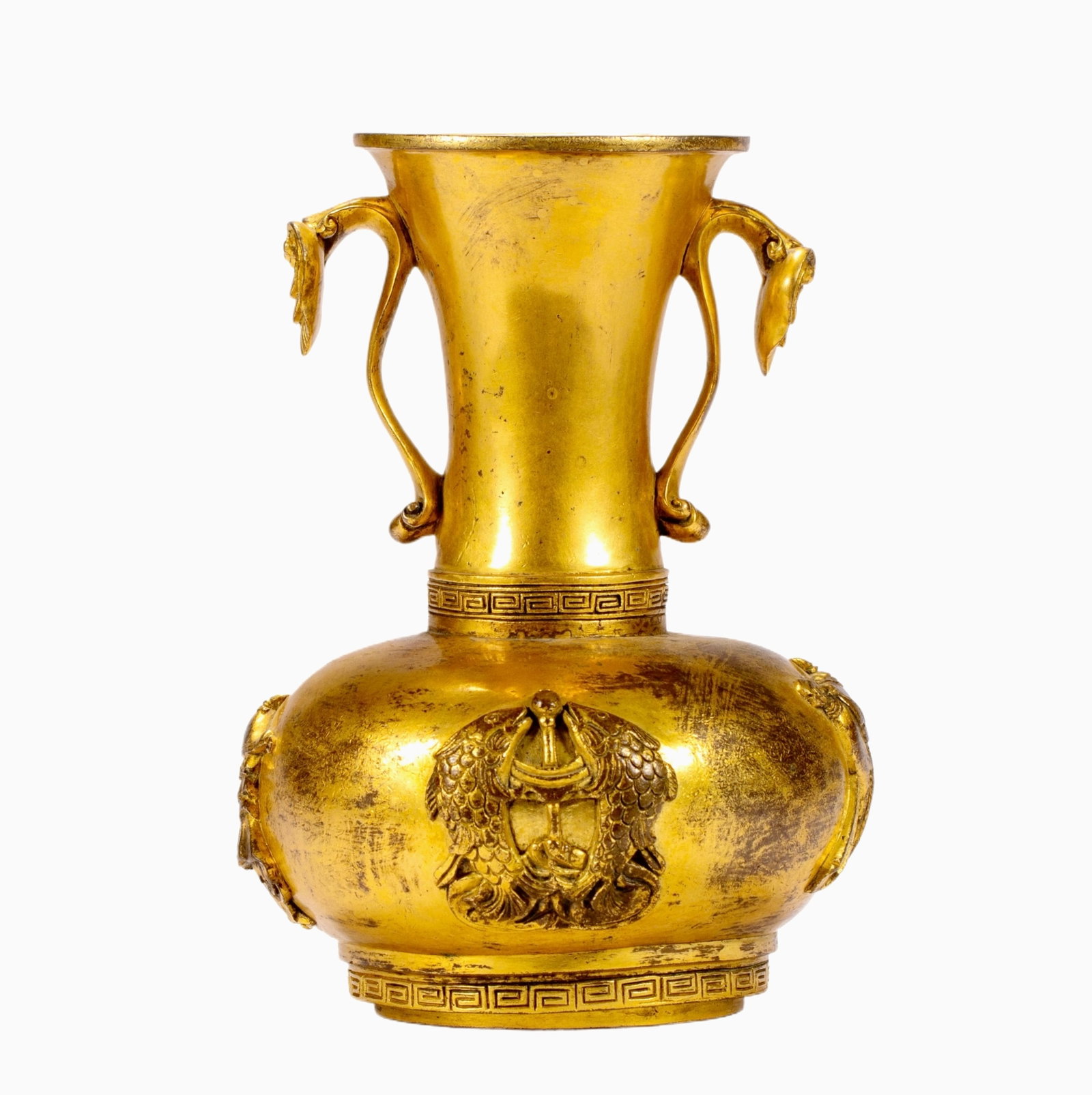 A GILT-BRONZE VASE (1 of 9)