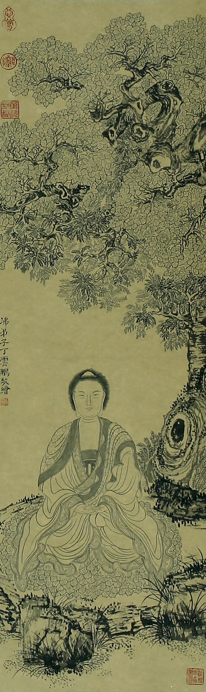 A CHINESE HAND PAINTING WITH THE MARK OF DING YUNPENG: A CHINESE HAND PAINTING WITH THE MARK OF DING YUNPENG 83*25cm