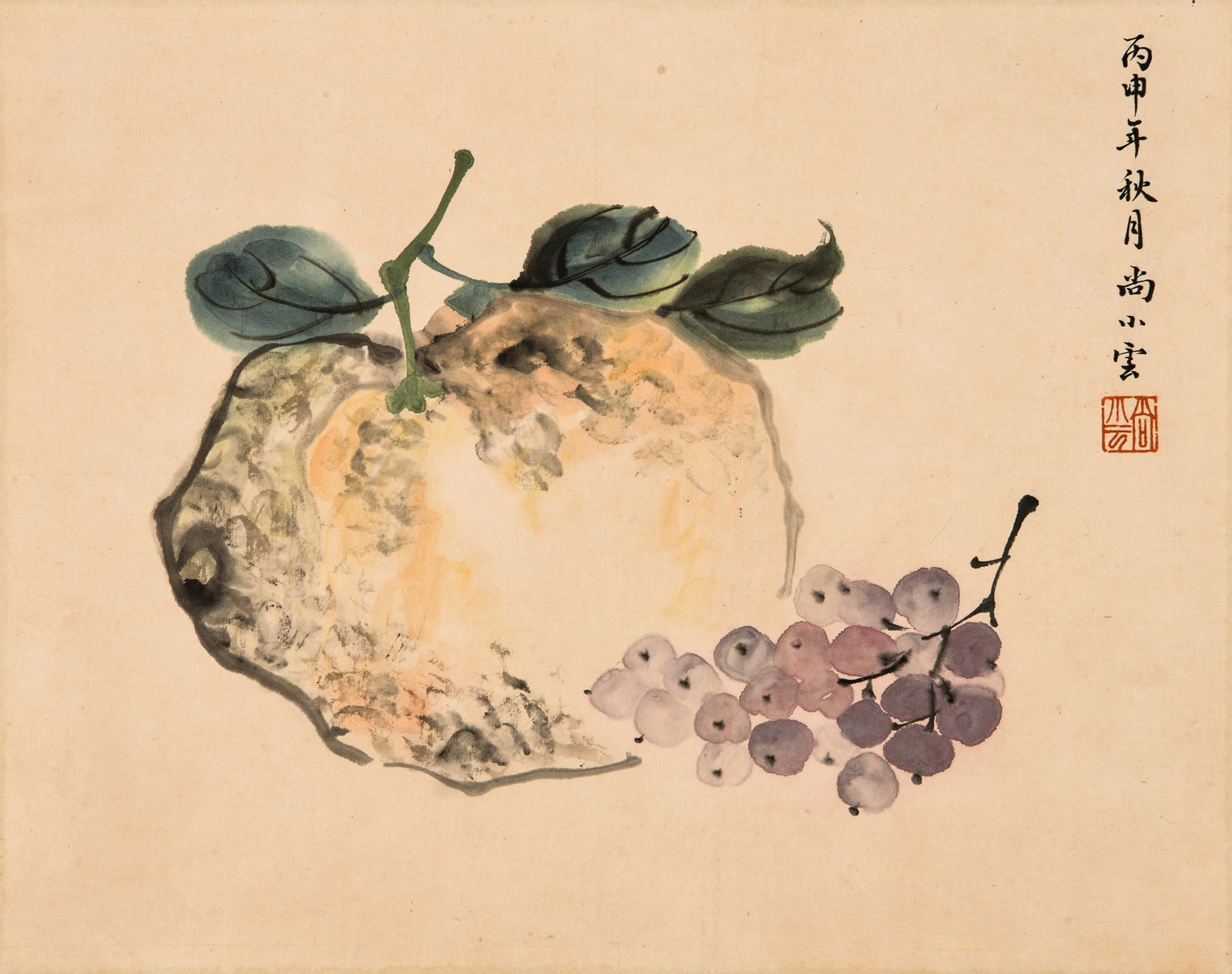 A CHINESE HAND PAINTING WITH THE MARK OF SHANG XIAOYUN: A CHINESE HAND PAINTING WITH THE MARK OF SHANG XIAOYUN 26.5*33.5cm