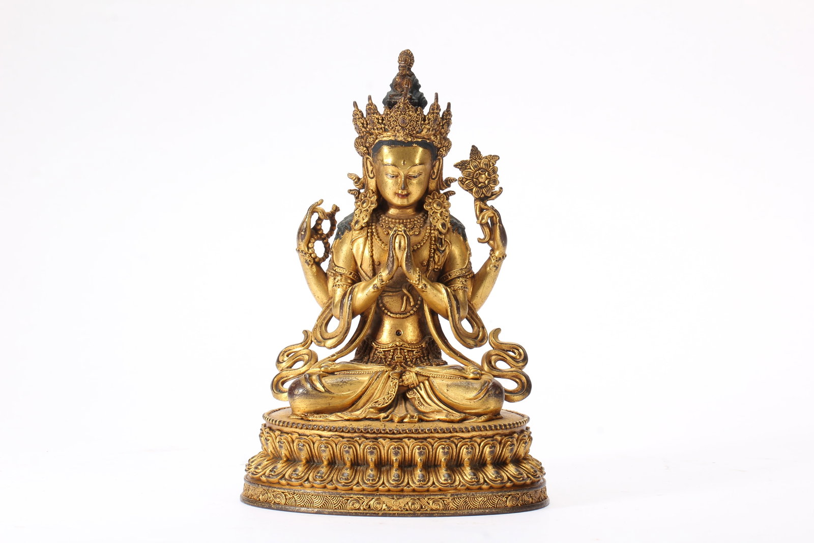 Gilt Bronze Four Armed GuanYin Figure (1 of 8)