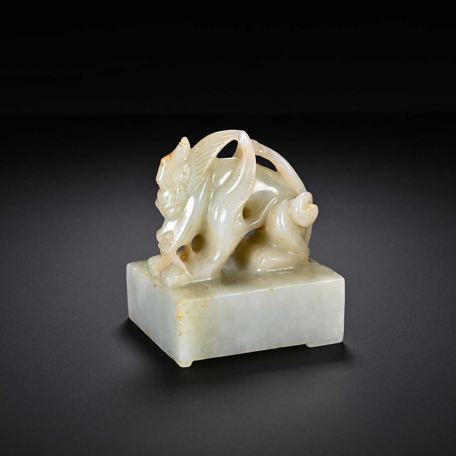 Jade Carved Dragon Shape Stone Seal (1 of 7)