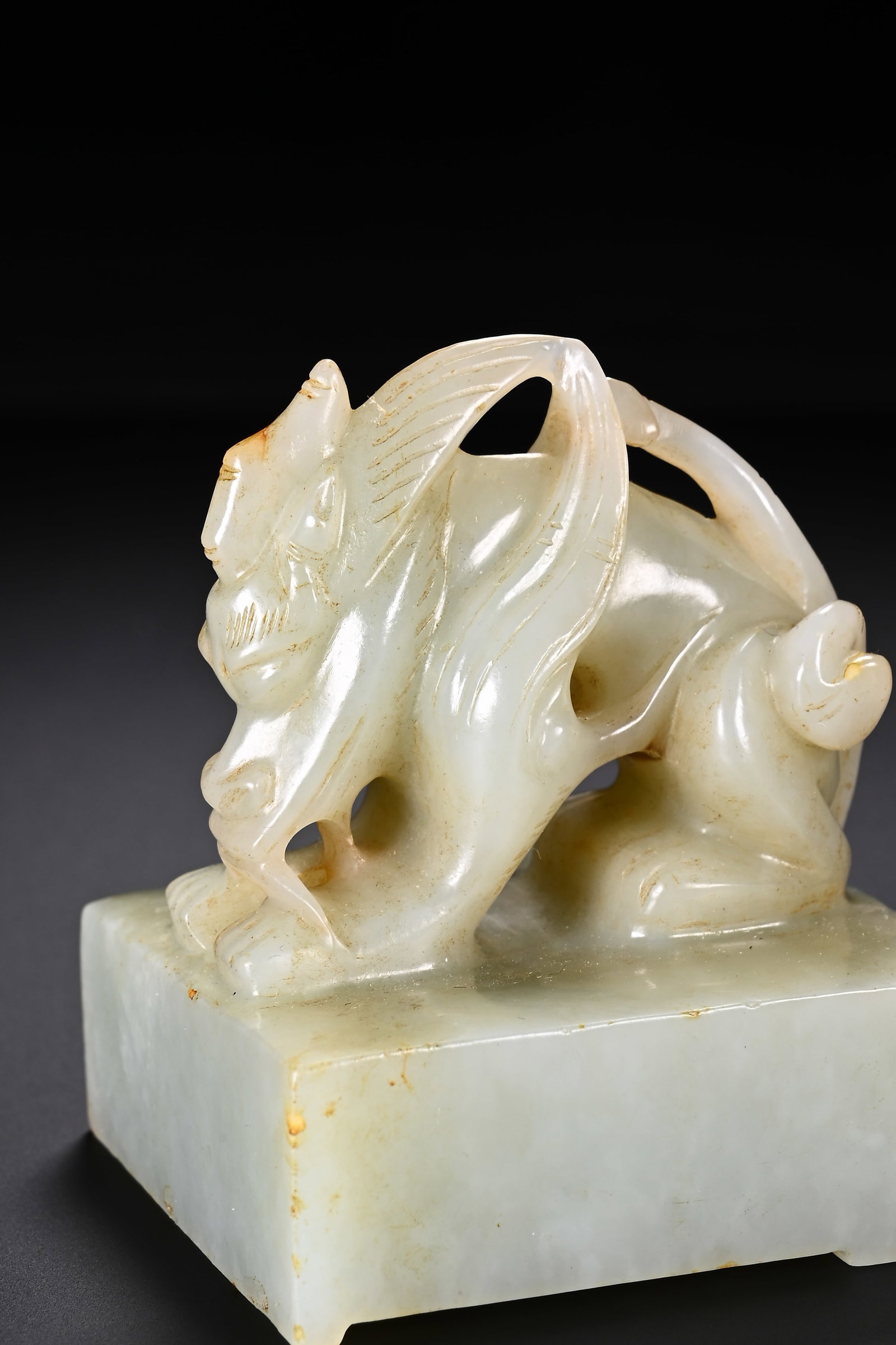 Jade Carved Dragon Shape Stone Seal - 2