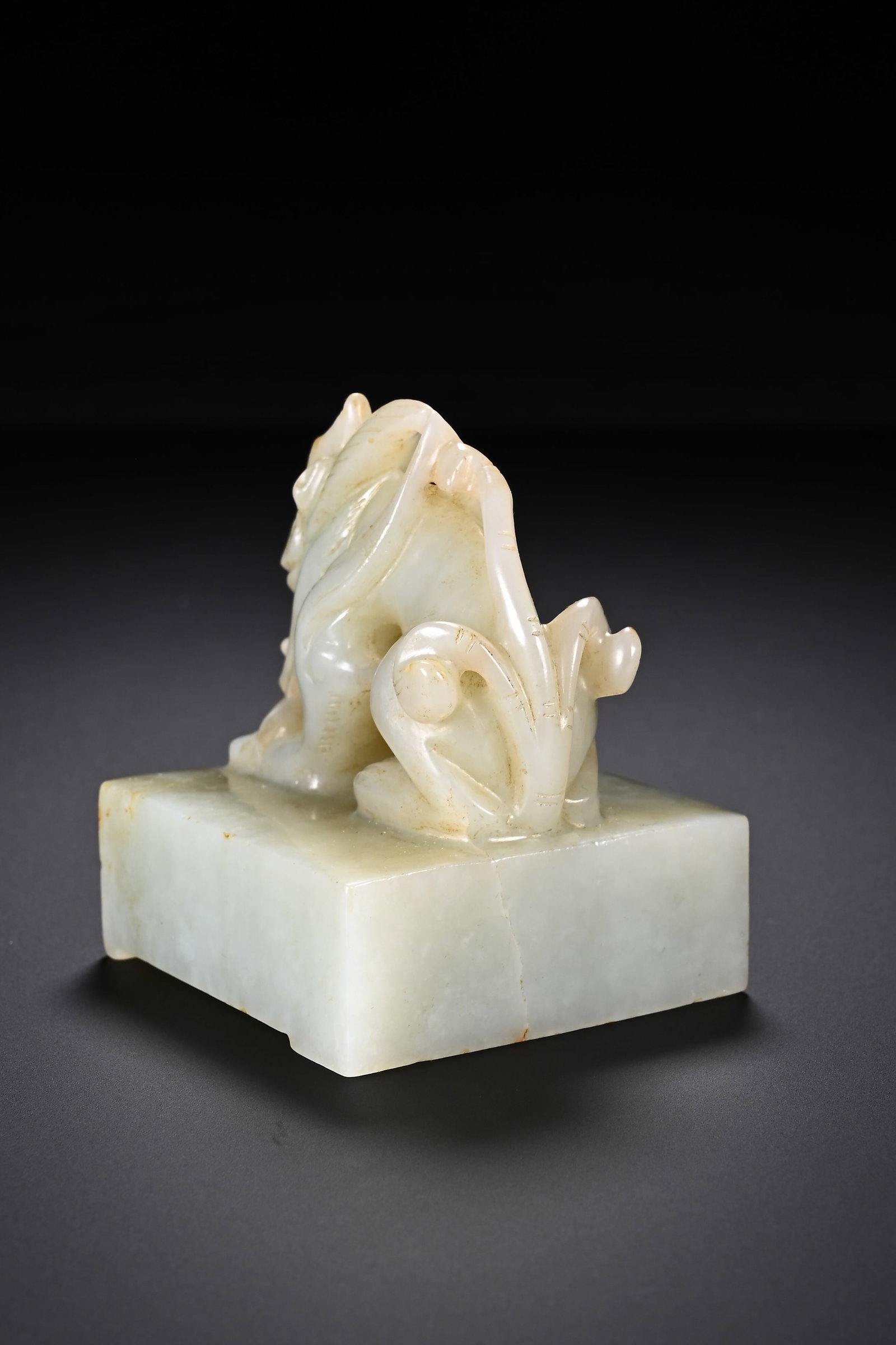 Jade Carved Dragon Shape Stone Seal - 3