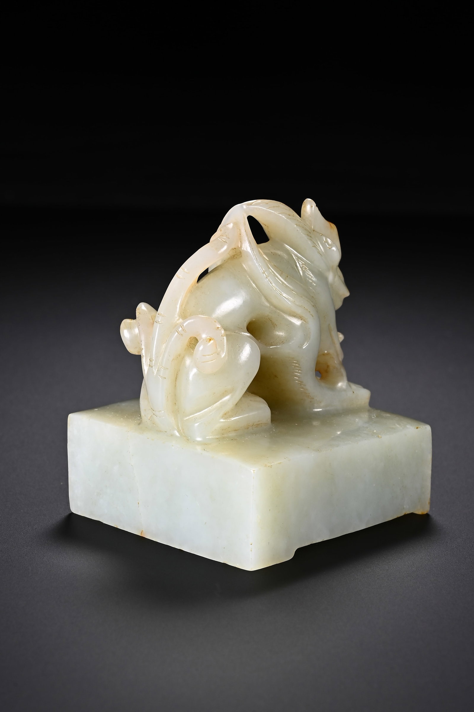 Jade Carved Dragon Shape Stone Seal - 4