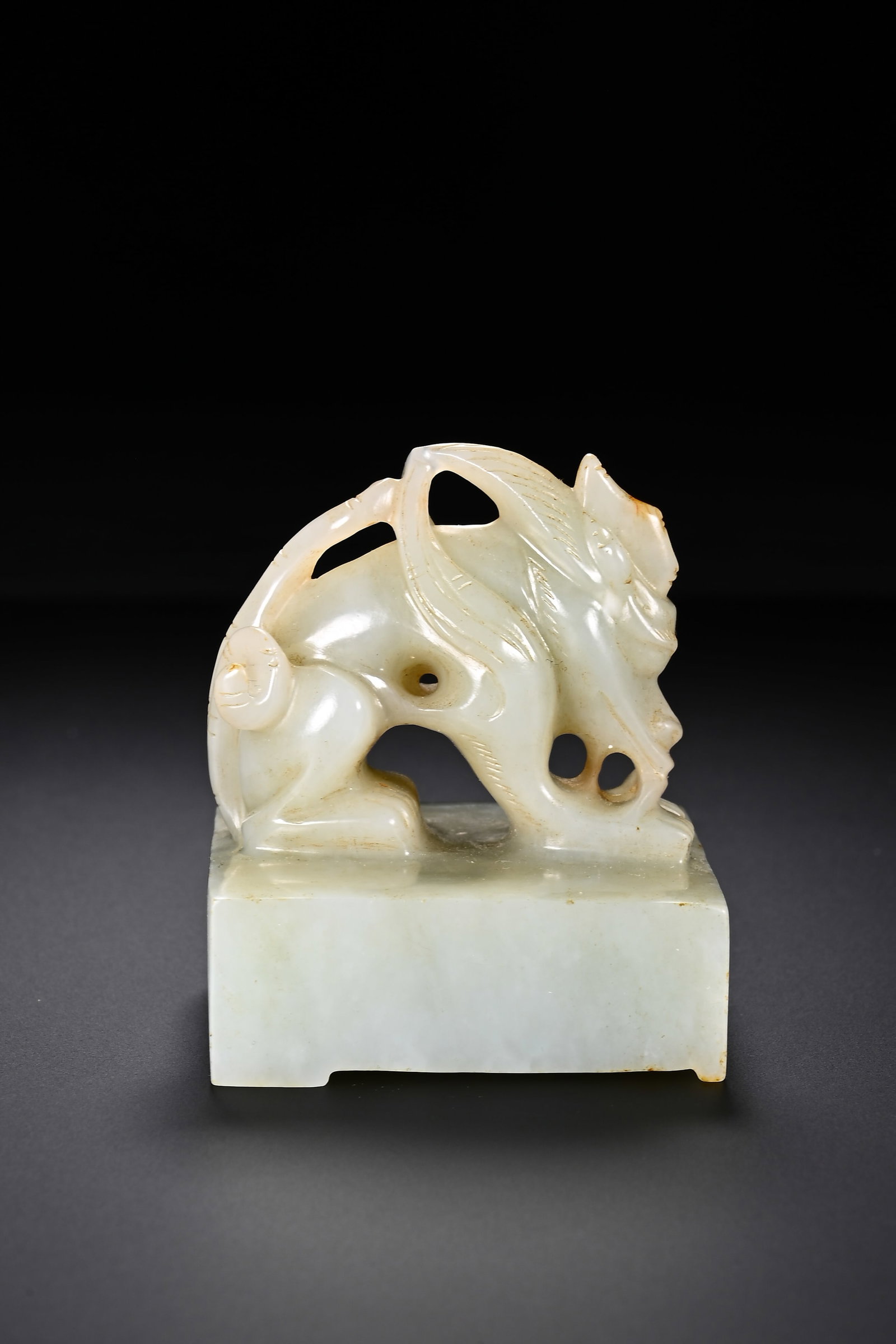 Jade Carved Dragon Shape Stone Seal - 5