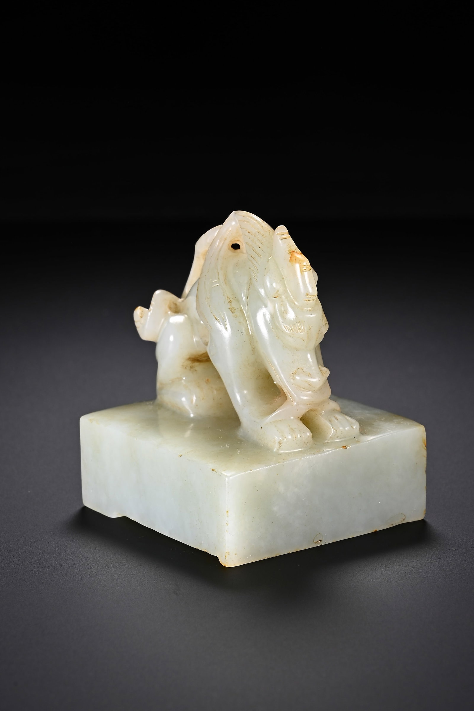 Jade Carved Dragon Shape Stone Seal - 6