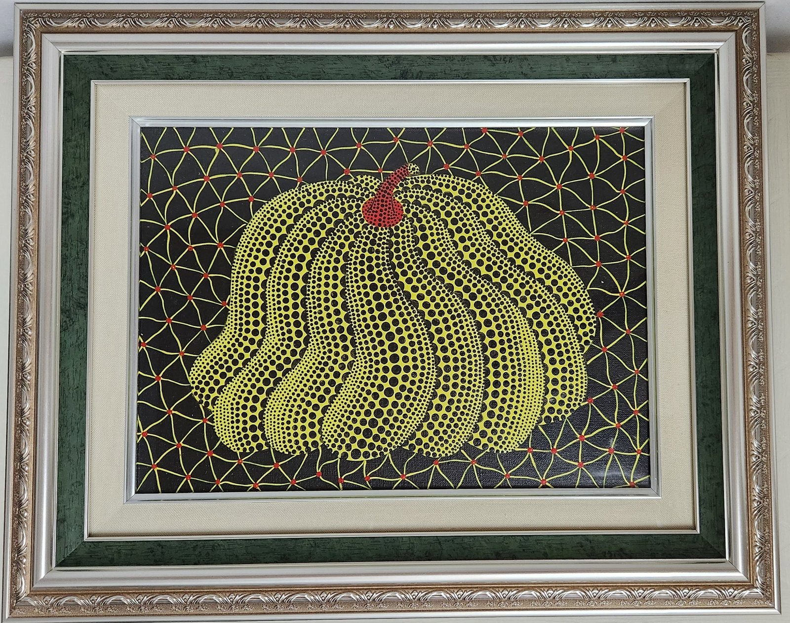 Drawing Pumpkin Oil Painting,Yayoi Kusama Mark: Drawing Pumpkin Oil Painting,Yayoi Kusama Mark (49 x 39cm)
