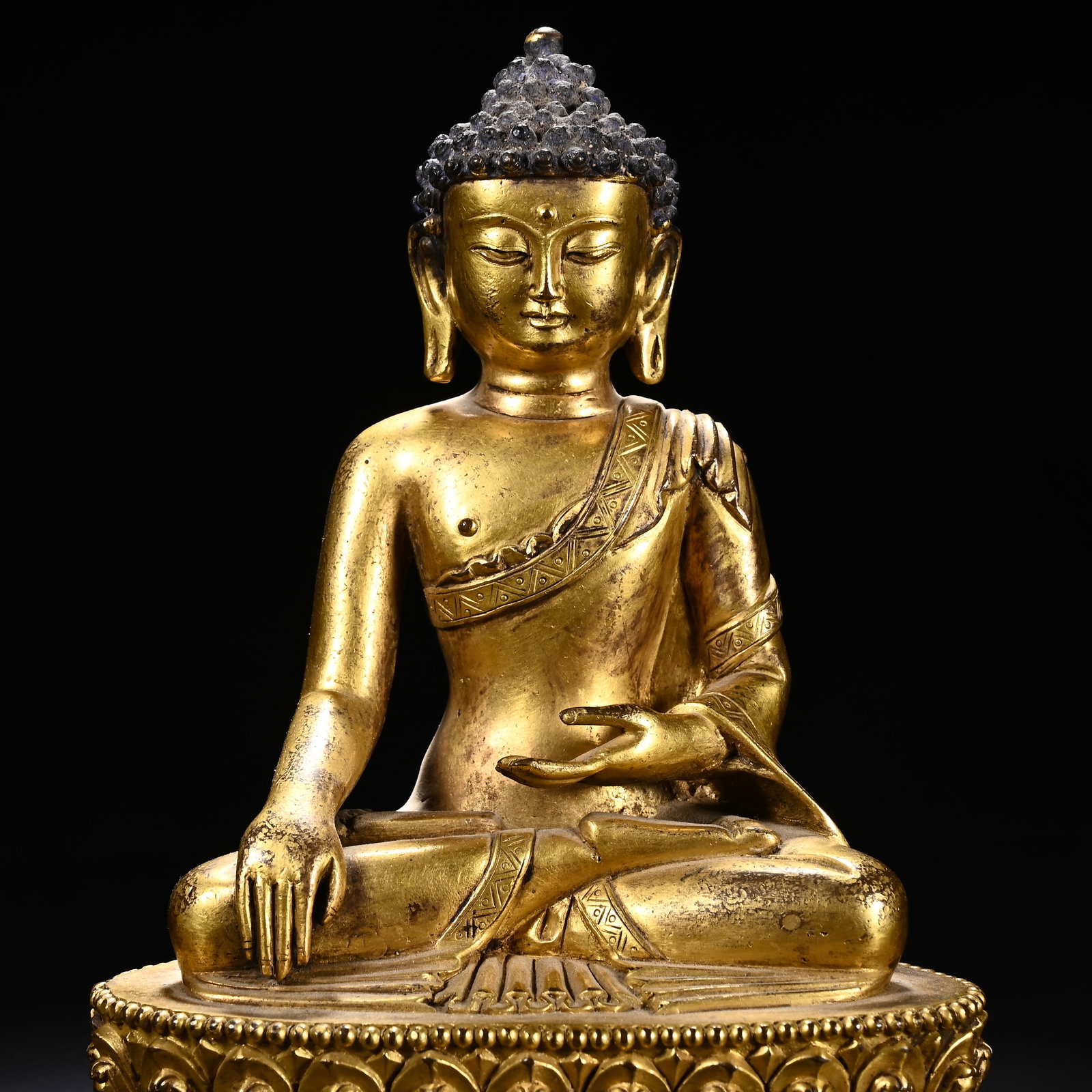 Gilt Bronze Sakyamuni Figure - 2