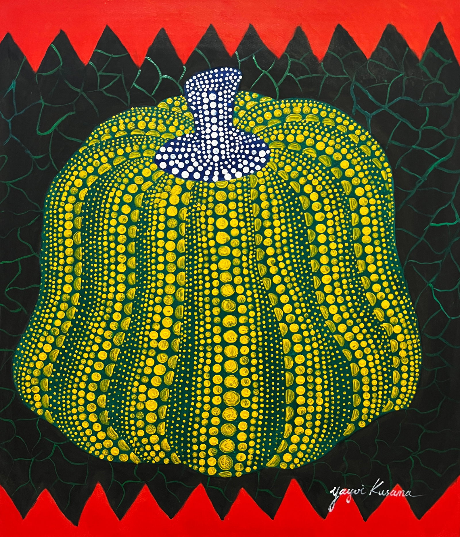 Yayoi Kusama. Pumpkin. Oil on Canvas: Yayoi Kusama. Pumpkin. Oil on Canvas (60 x 50cm)