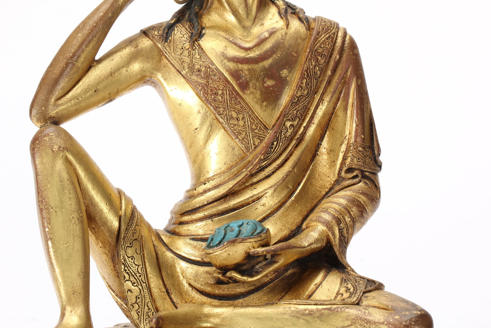 Gilt Bronze Arhat Figure - 3