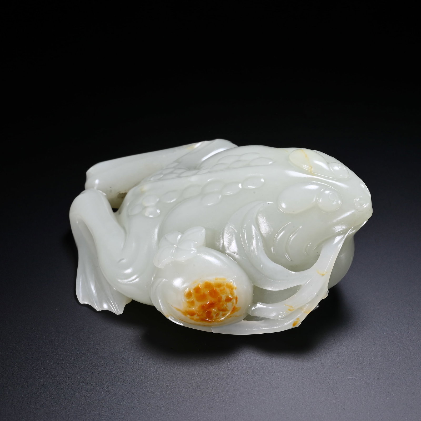 Jade Carved Toad Shape Figure - 5