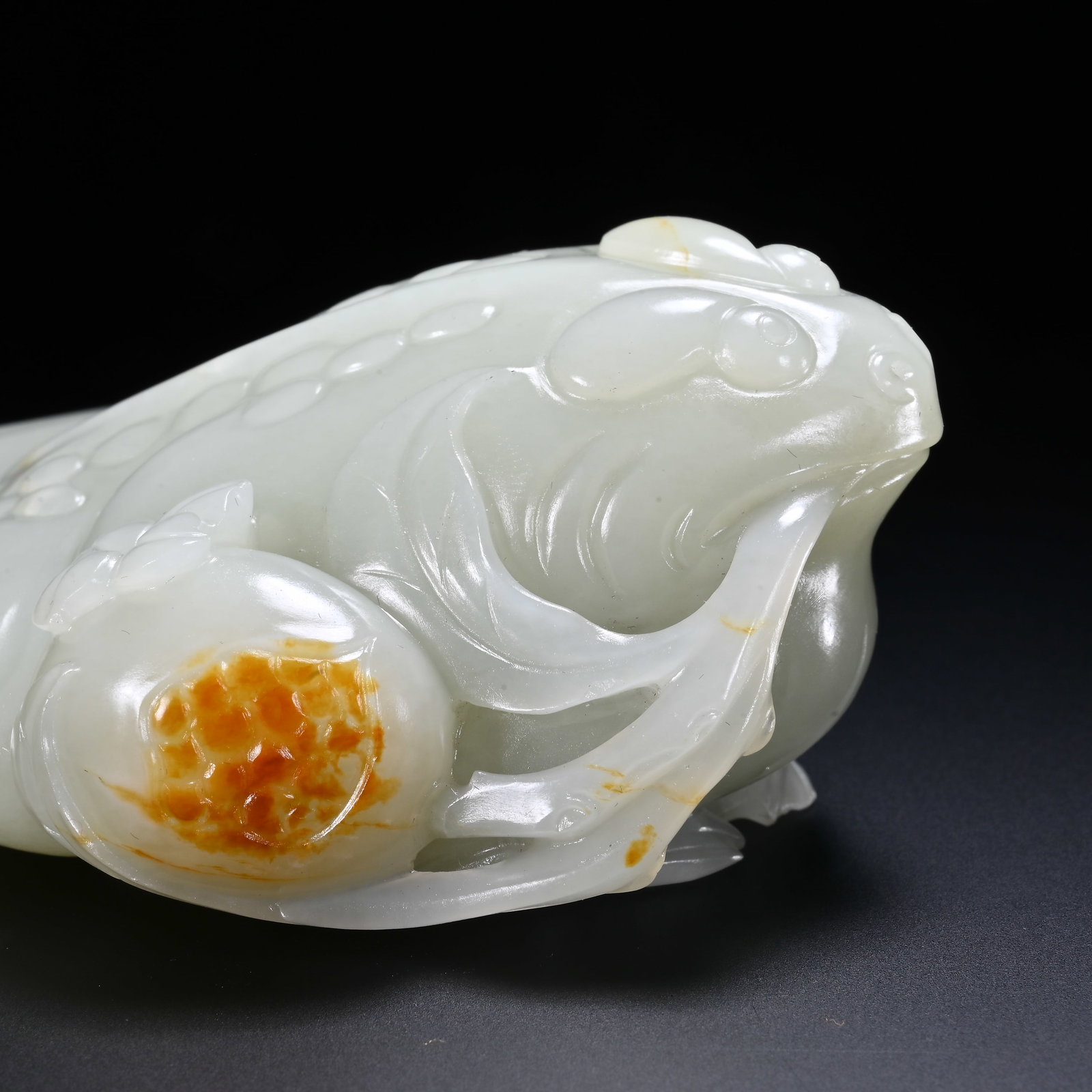 Jade Carved Toad Shape Figure - 6