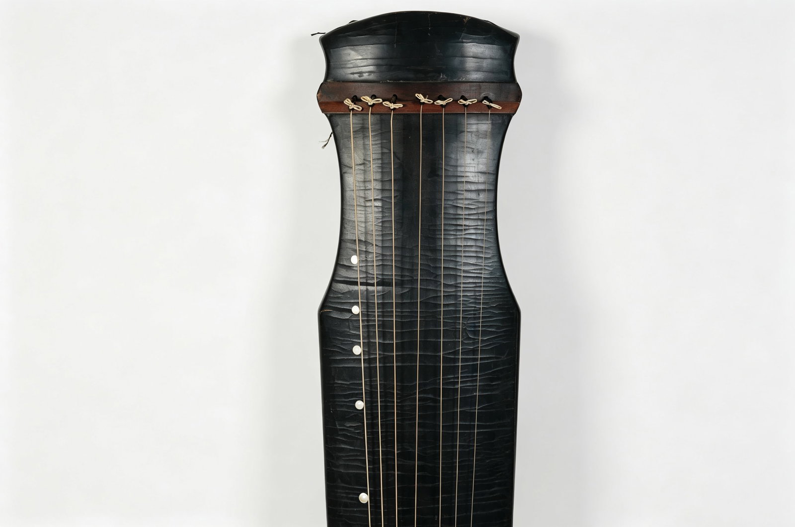 Lacquerware Carved Poetry Pattern Guqin - 3