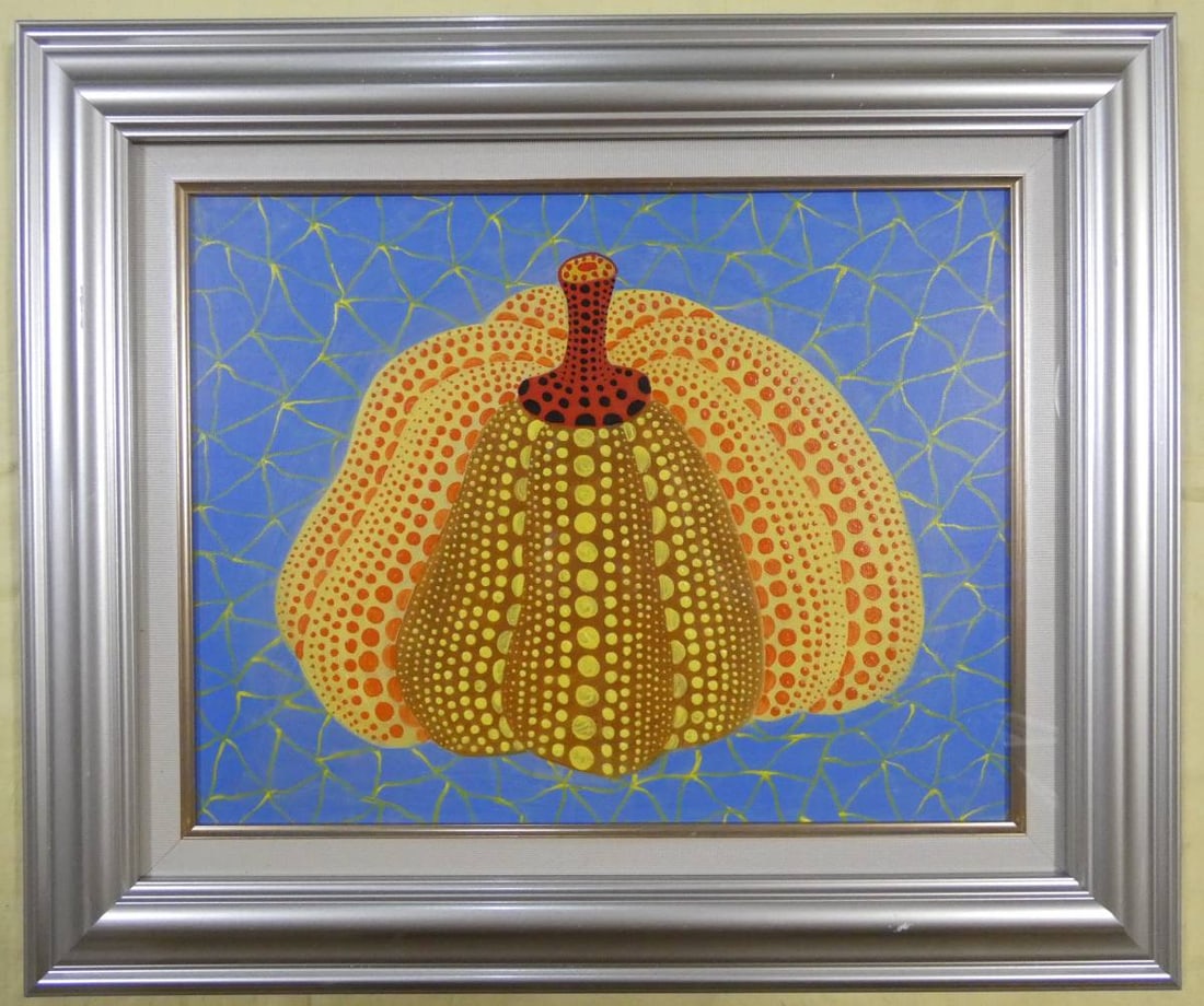 Drawing Pumpkin Oil Painting,Yayoi Kusama Mark: Drawing Pumpkin Oil Painting,Yayoi Kusama Mark (55 x 46cm)