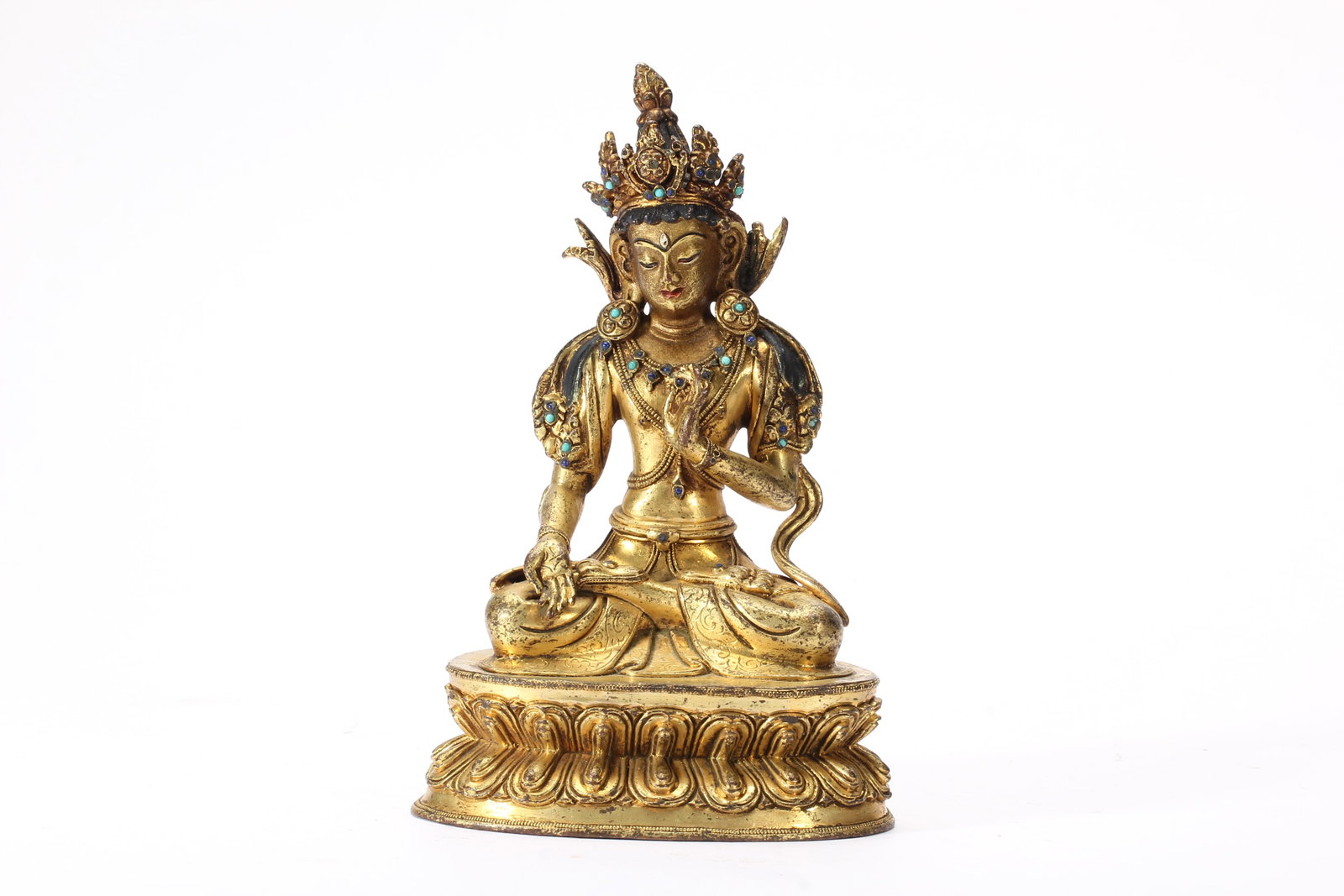 Gilt Bronze White Tara Figure: Gilt Bronze White Tara Figure (15 x 7 x 9.5cm?560g)