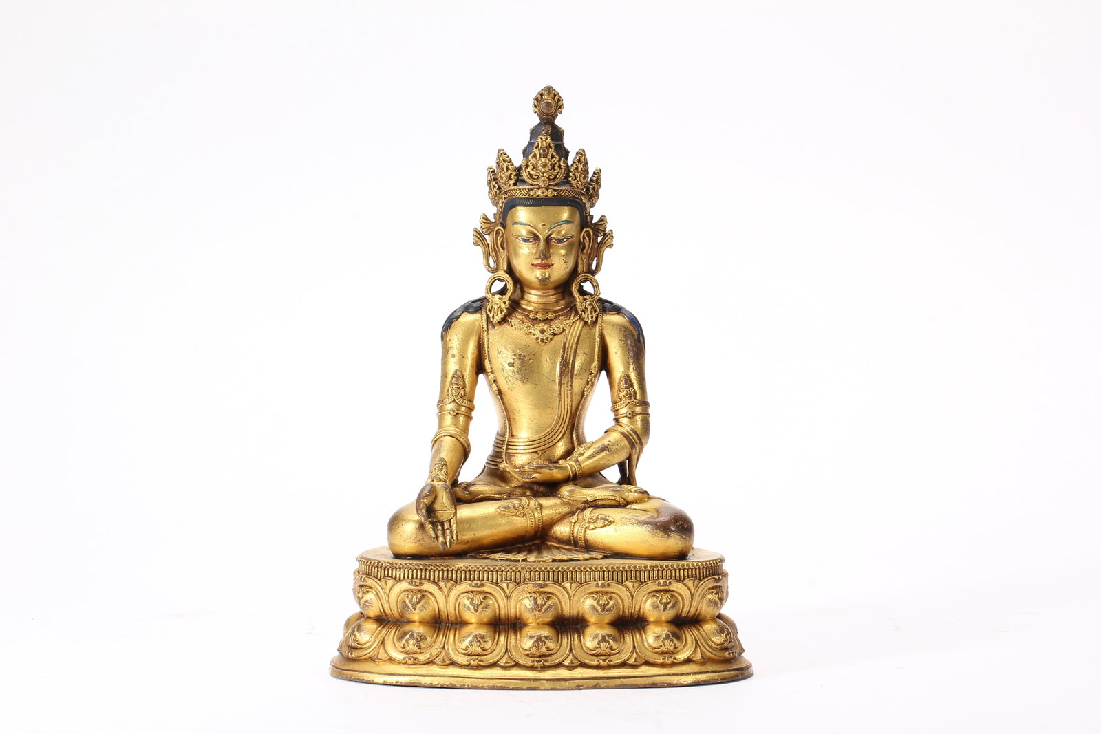 Gilt Bronze Vajradhara Figure: Gilt Bronze Vajradhara Figure (15.5 x 11 x 8cm?690g)