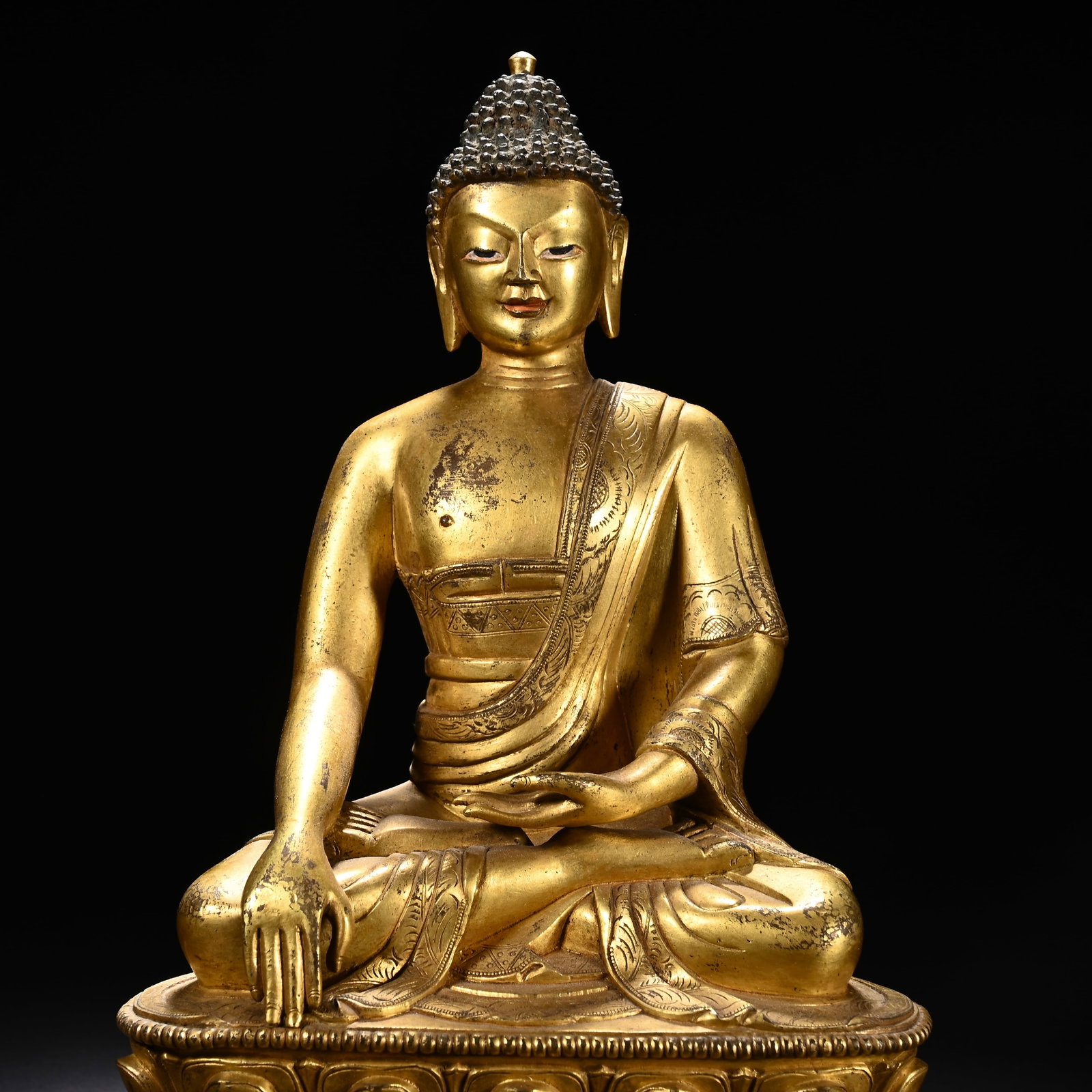 Gilt Bronze Sakyamuni Figure - 2