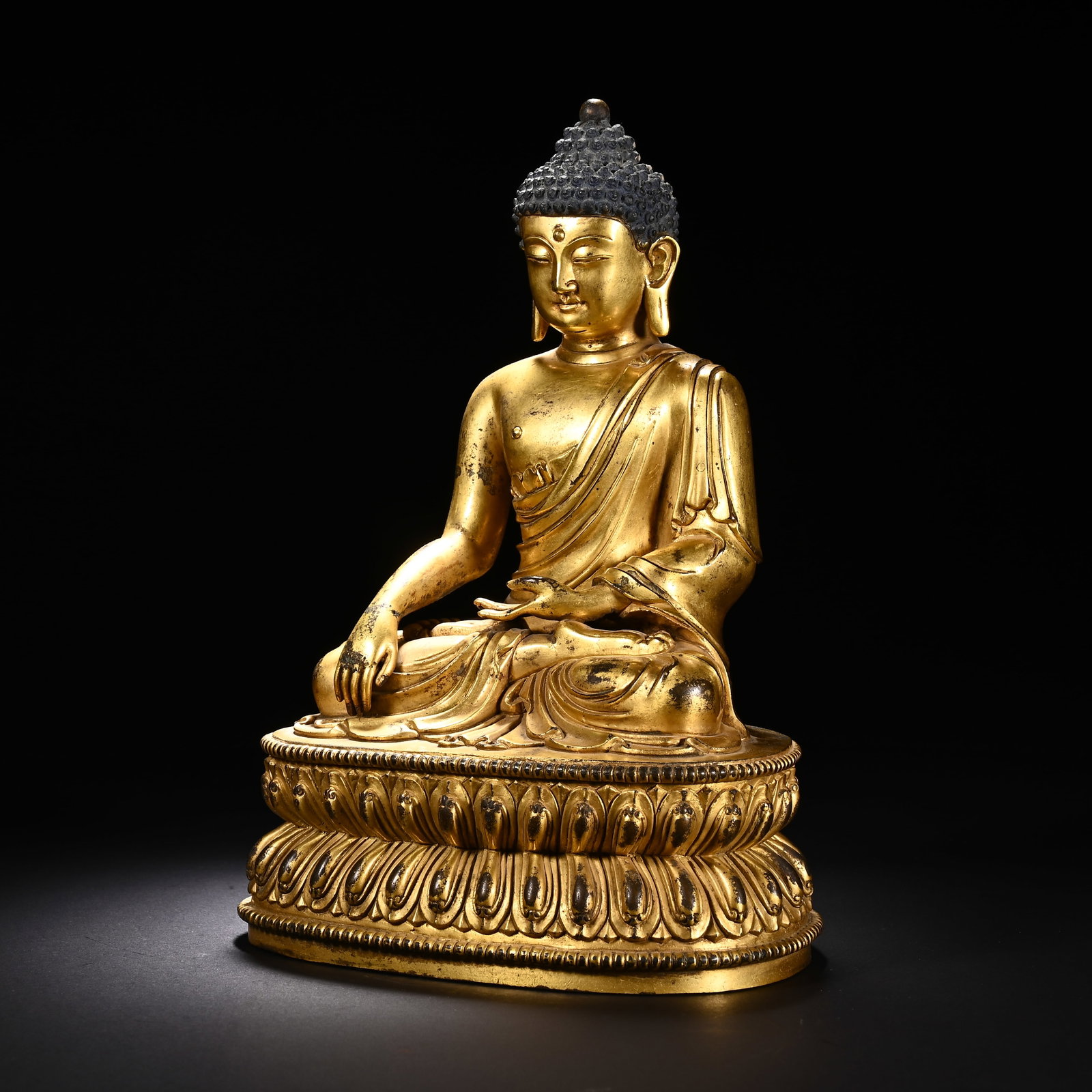 Gilt Bronze Sakyamuni Figure - 4