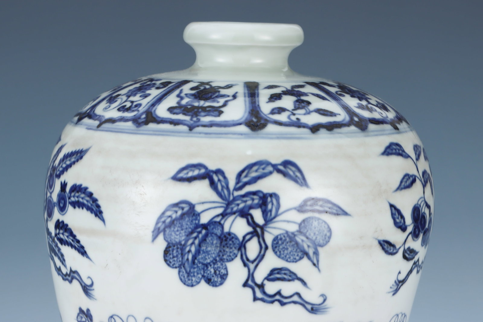 Blue and White Flower Pattern Porcelain Vase - 5
