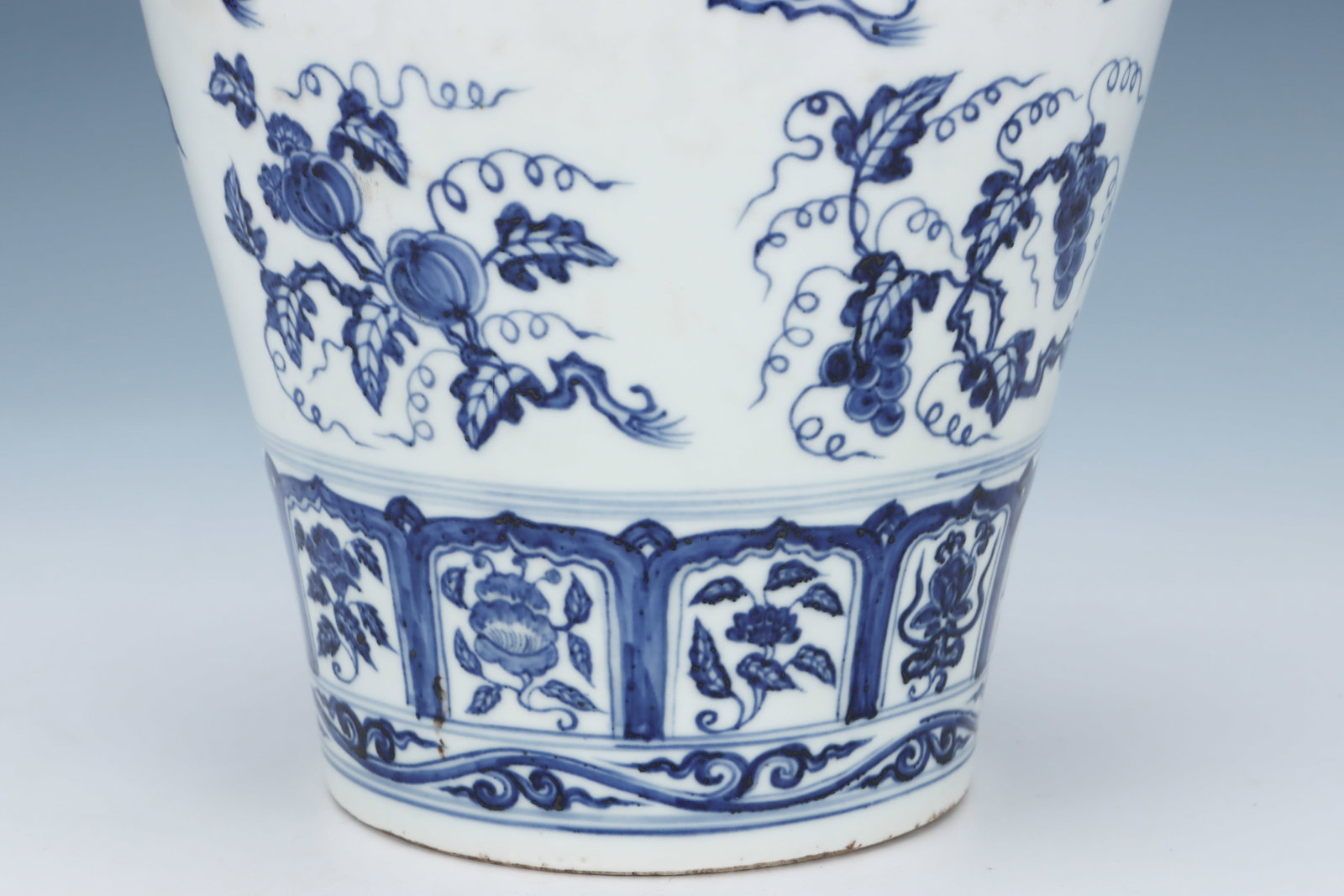 Blue and White Flower Pattern Porcelain Vase - 6