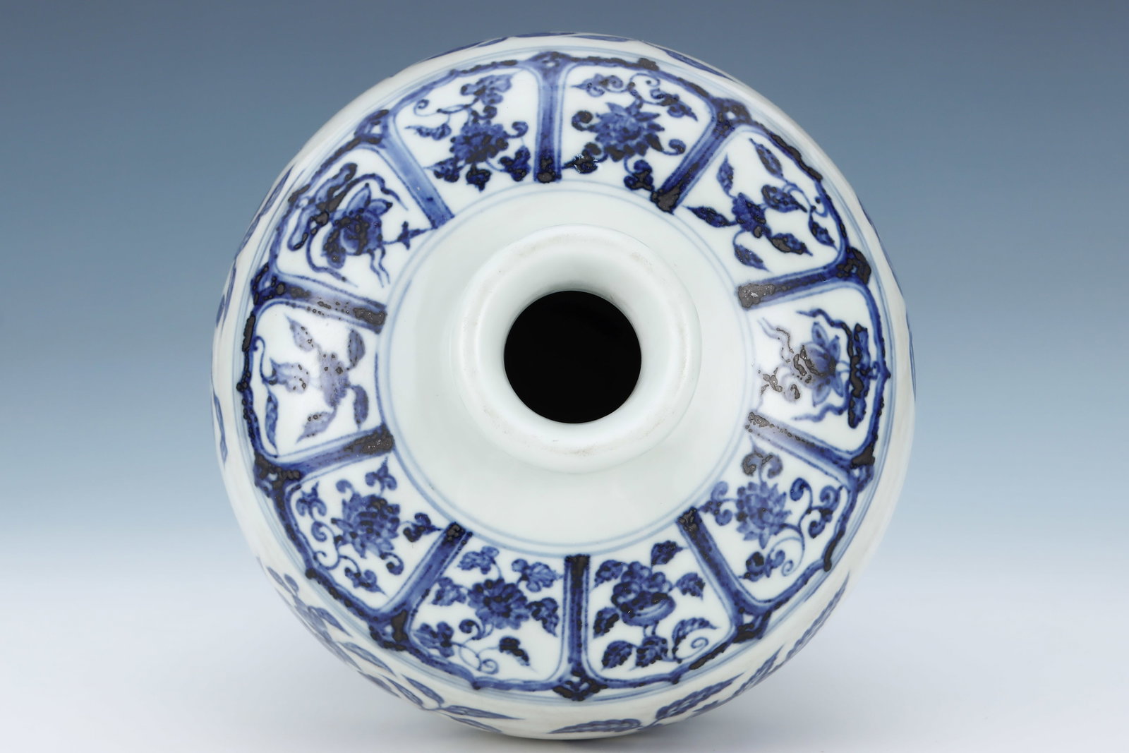 Blue and White Flower Pattern Porcelain Vase - 7