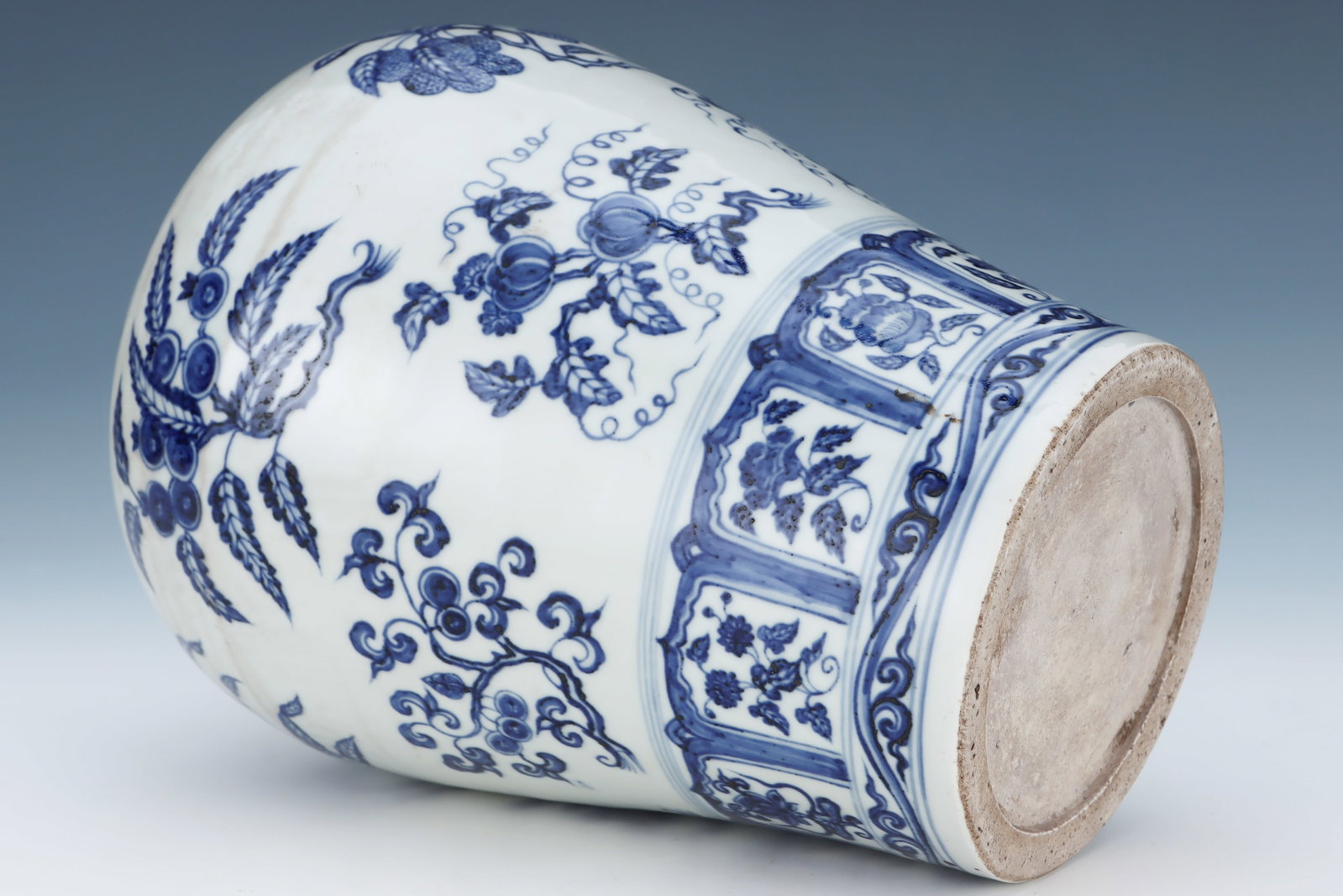 Blue and White Flower Pattern Porcelain Vase - 8