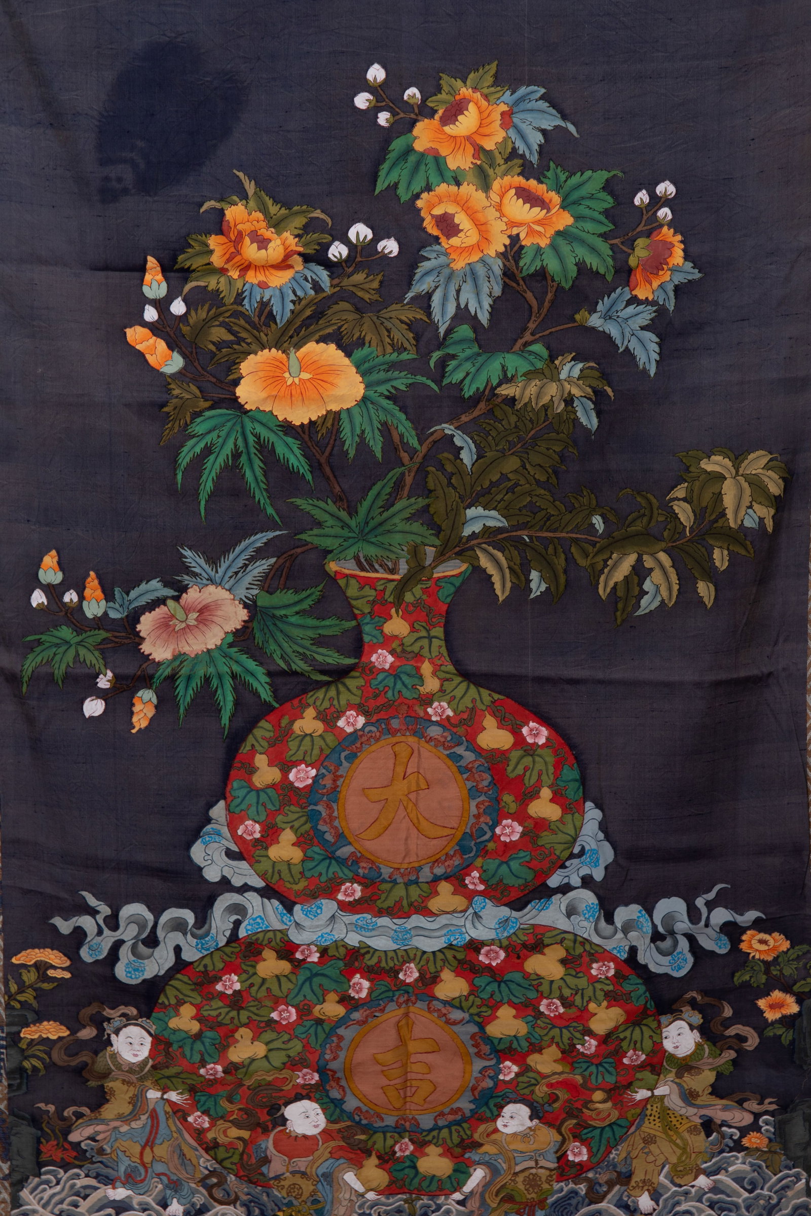 Silk Embroidery Gourd and Flower Pattern Kesi - 2