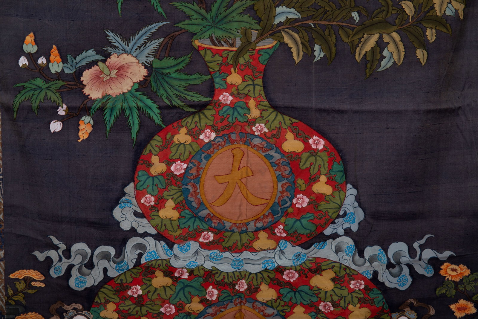 Silk Embroidery Gourd and Flower Pattern Kesi - 5
