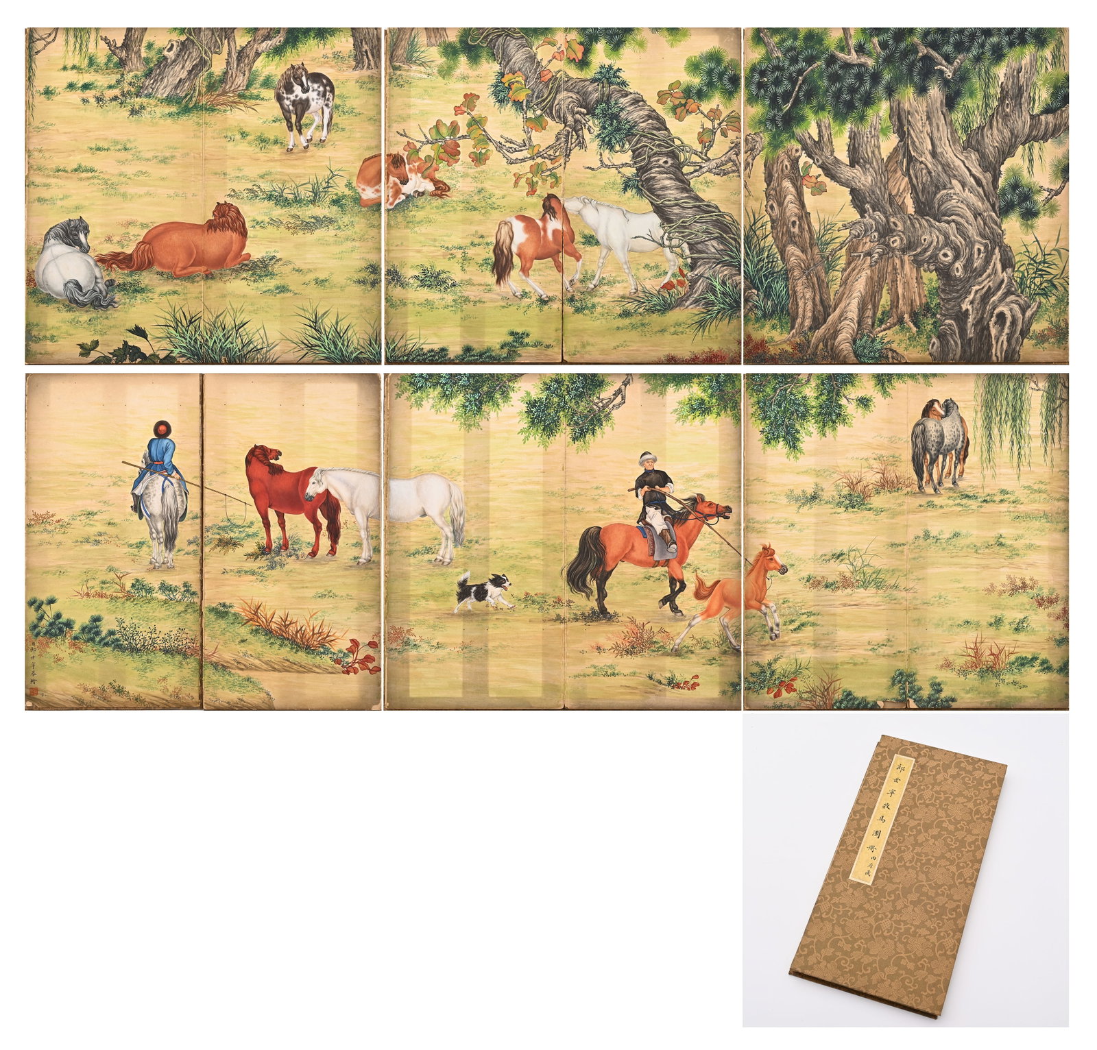 Chinese Drawing Character Story and Horse Painting Album,Lang Shining Mark: Chinese Drawing Character Story and Horse Painting Album,Lang Shining Mark (39 x 21cm)