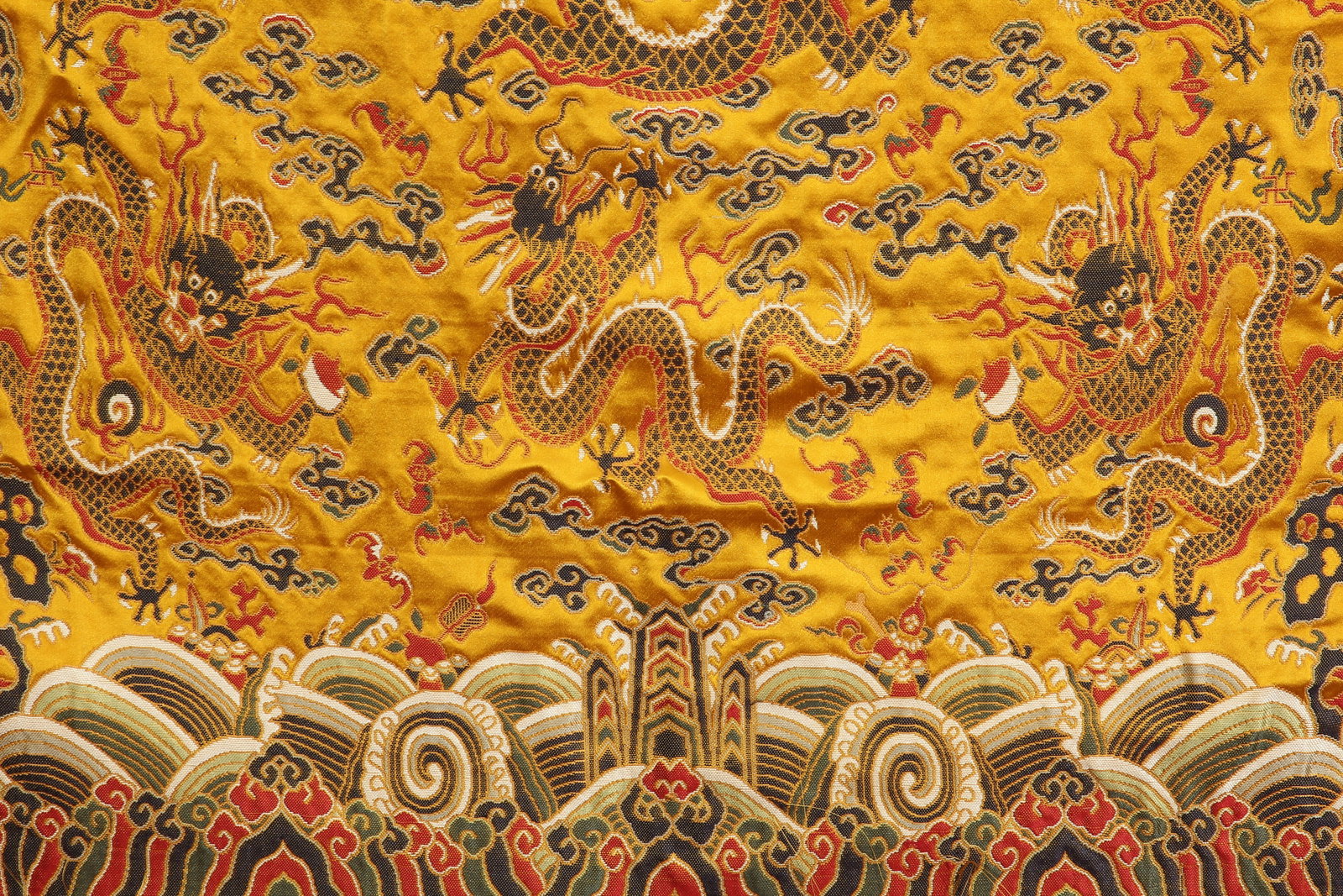 Silk Embroidery Cloud and Dragon Pattern Kesi - 6