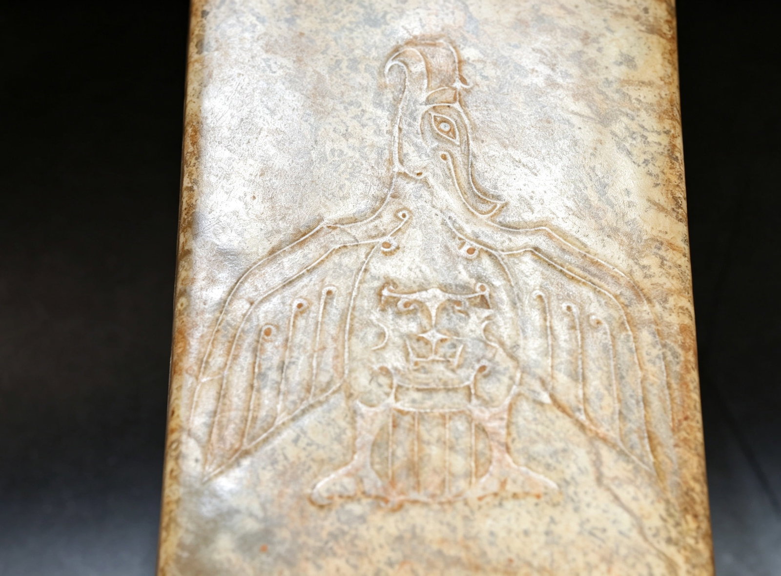 Jade Carved Beast Face and Bird Pattern Cong - 5