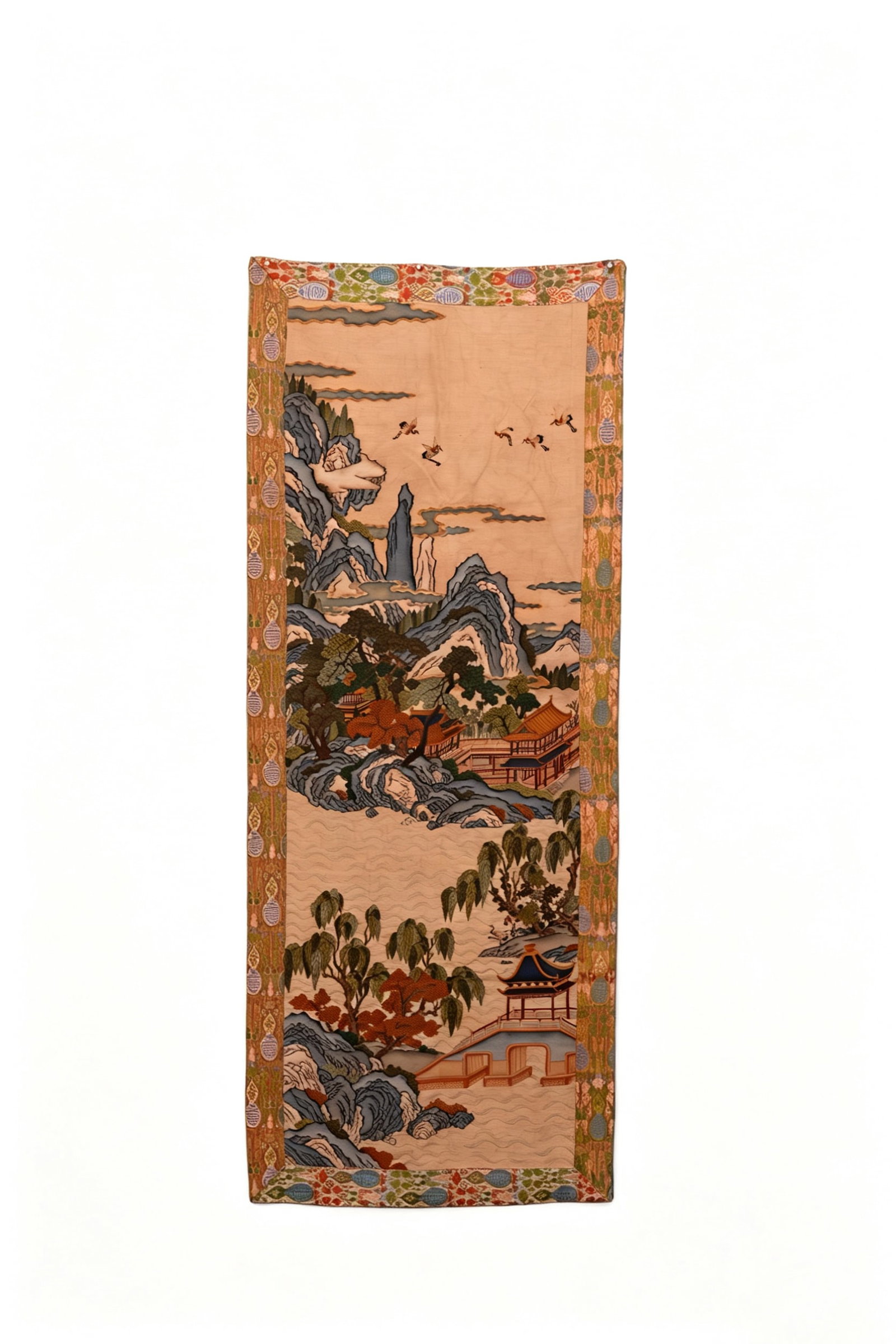 Silk Embroidery Landscape Pattern Kesi: Silk Embroidery Landscape Pattern Kesi (155 x 61cm)