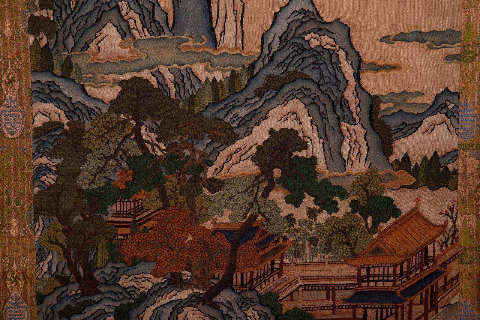 Silk Embroidery Landscape Pattern Kesi - 4