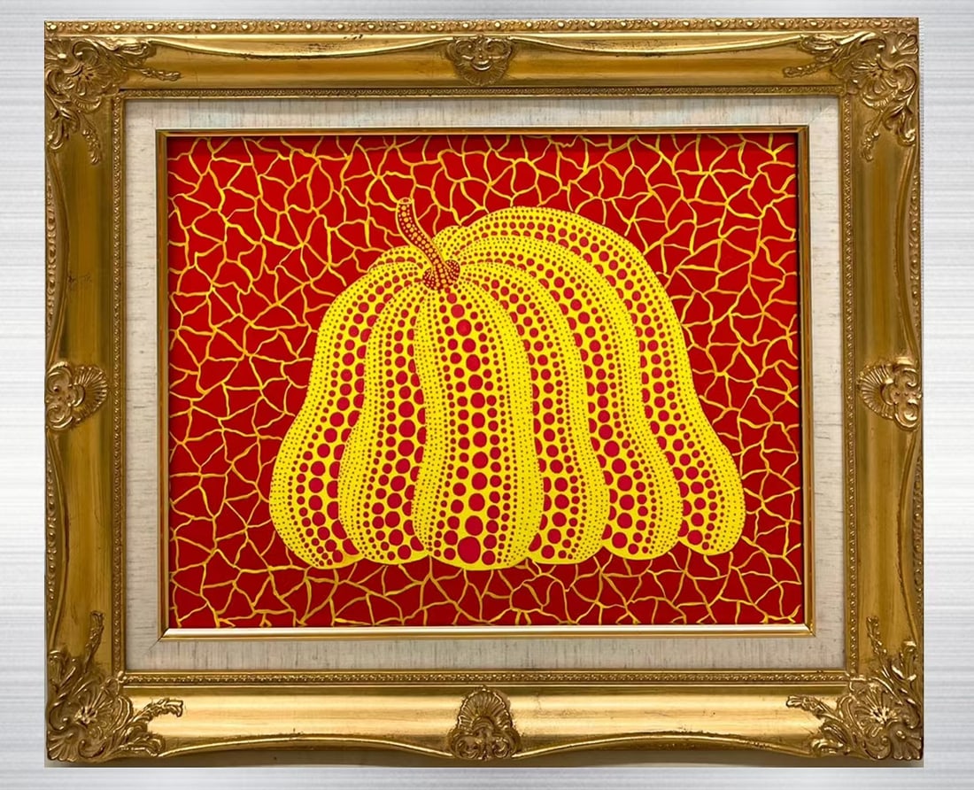 Drawing Pumpkin Oil Painting,Yayoi Kusama Mark: Drawing Pumpkin Oil Painting,Yayoi Kusama Mark (47 x 56cm)