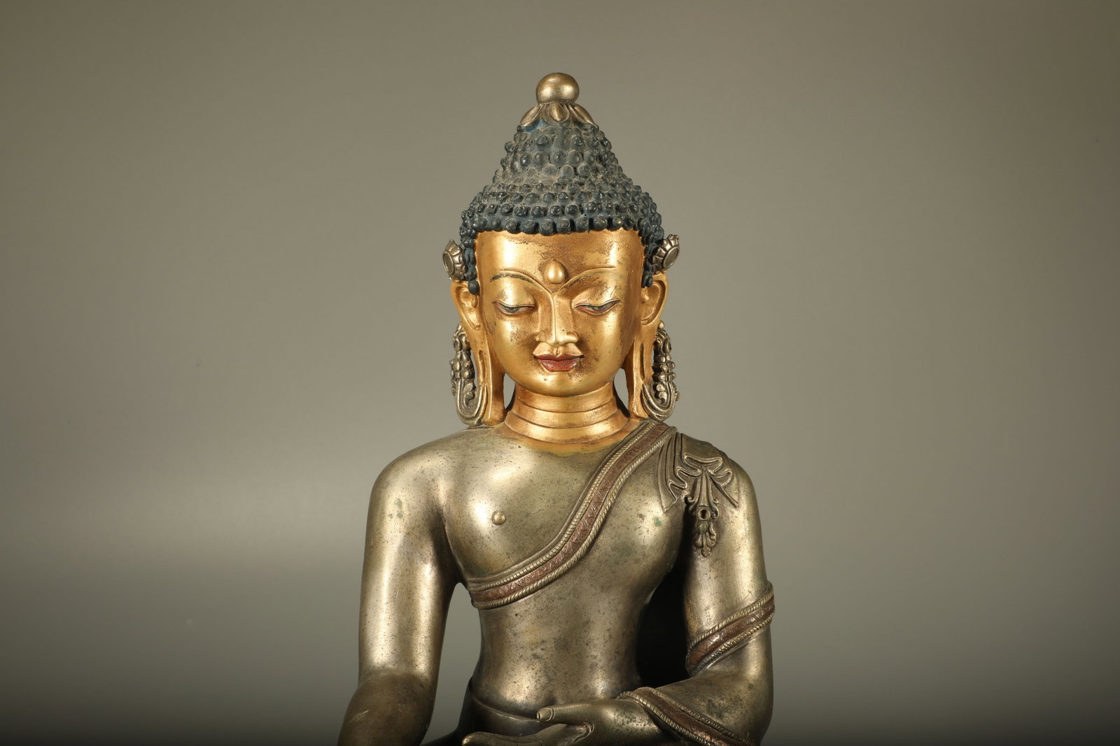 Gilt Bronze Sakyamuni Figure - 2