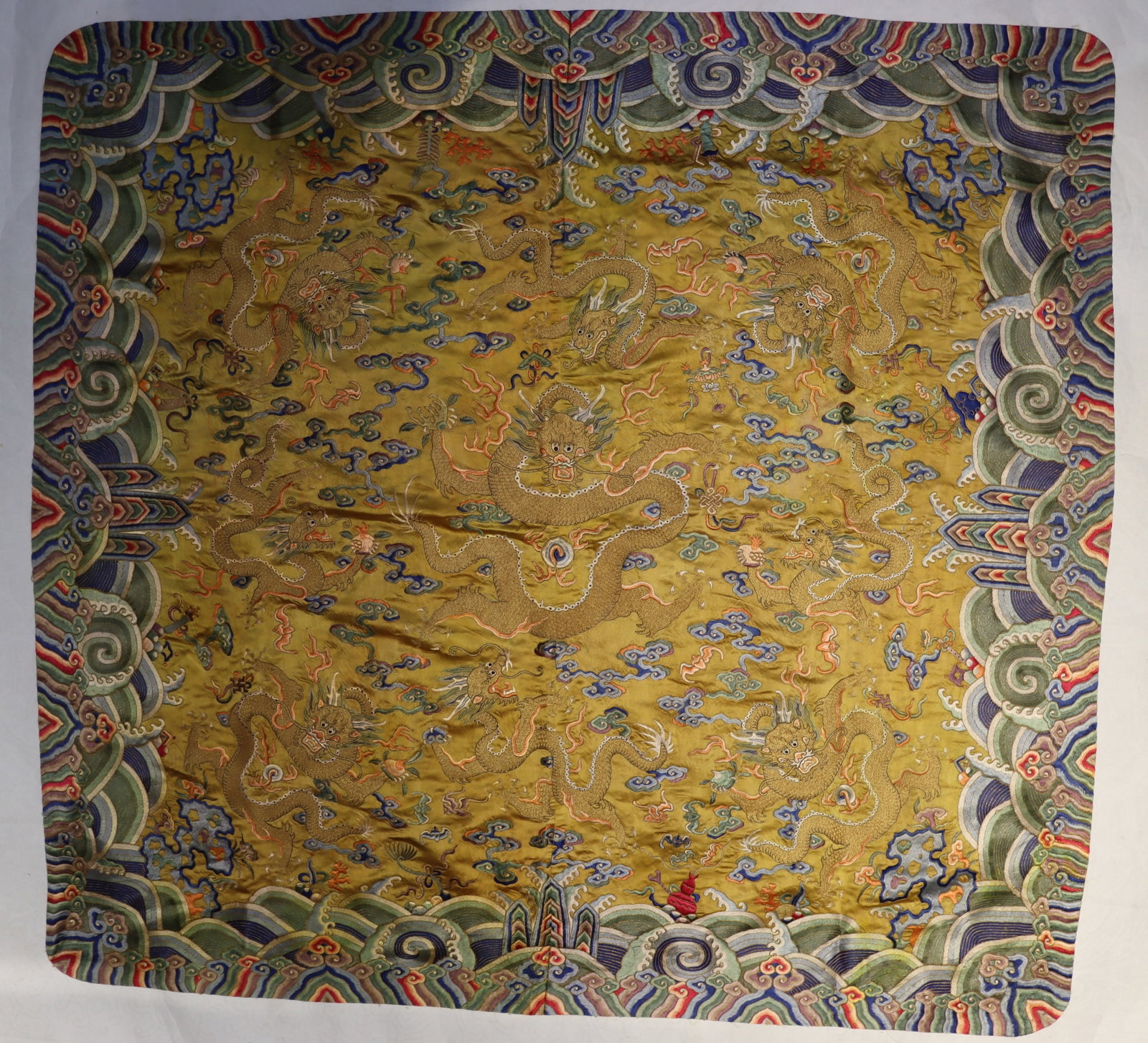 Silk Embroidery Sea Wave and Dragon Pattern Kesi (1 of 11)