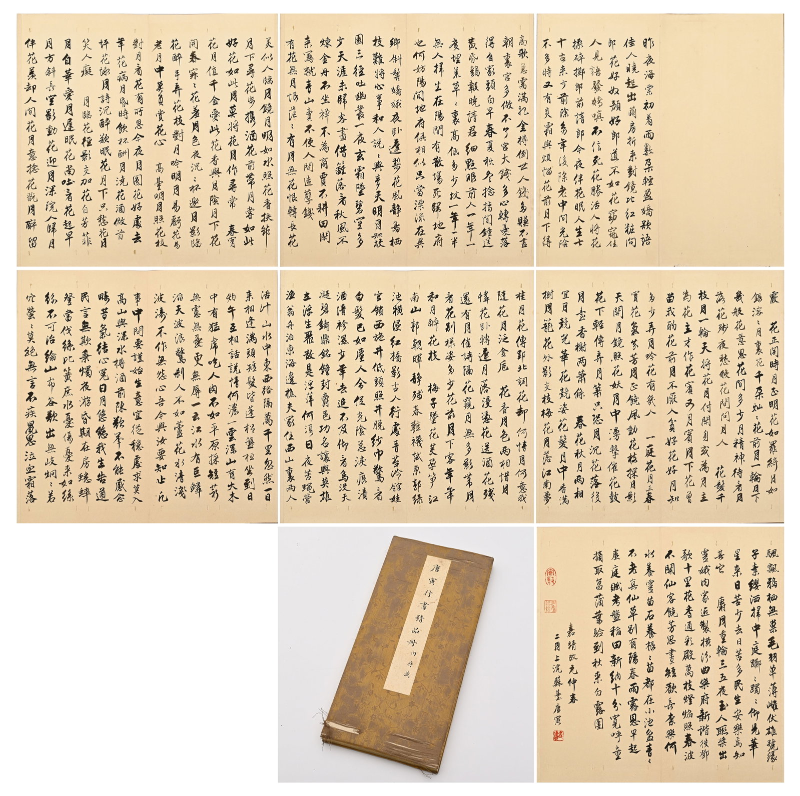 Chinese Writing Calligraphy Painting Album,Tang Yin Mark: Chinese Writing Calligraphy Painting Album,Tang Yin Mark (38 x 18cm)
