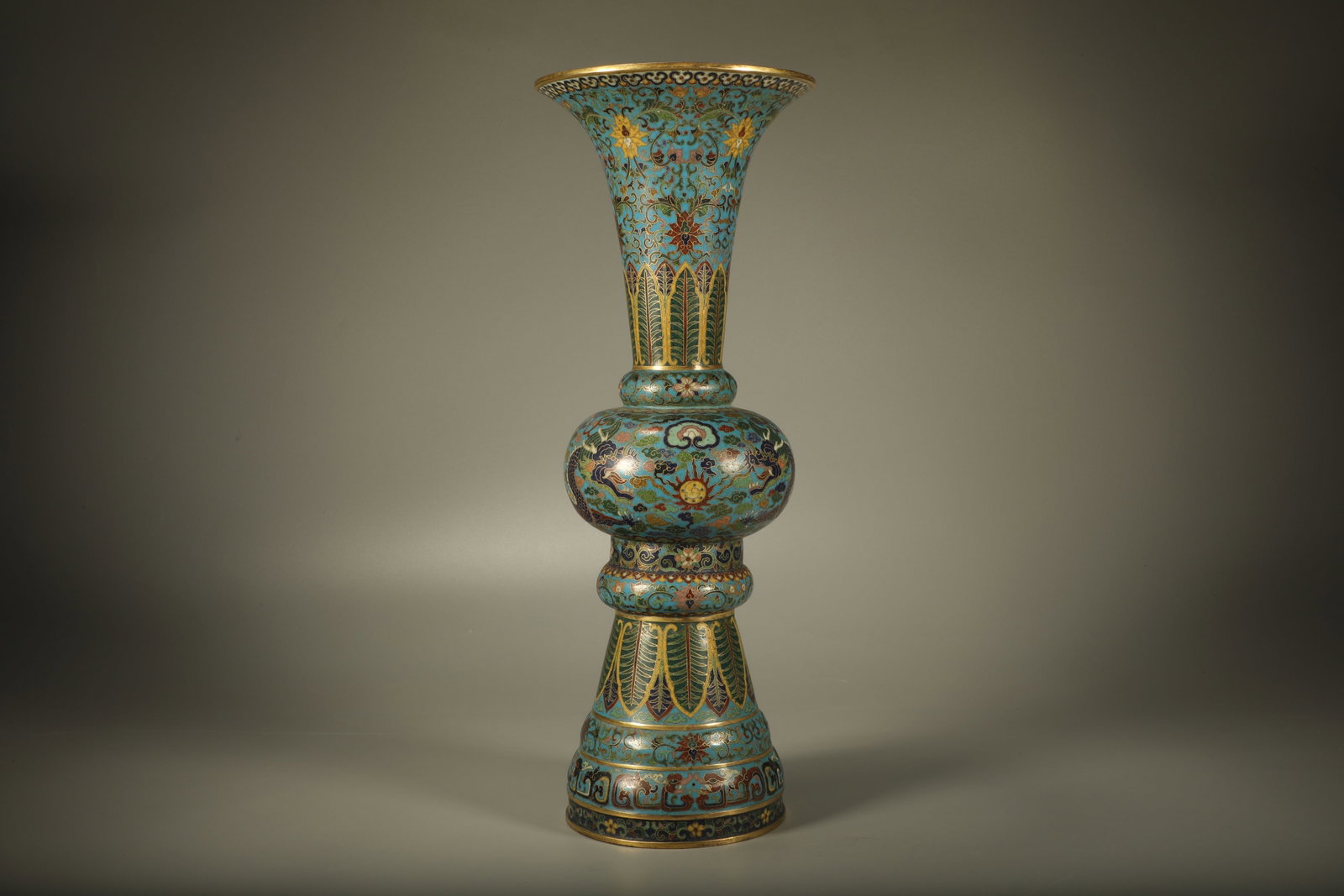 Bronze Cloisonne Carved Flower and Dragon Pattern Flower Pot: Bronze Cloisonne Carved Flower and Dragon Pattern Flower Pot (40.7 x 15.2cm)