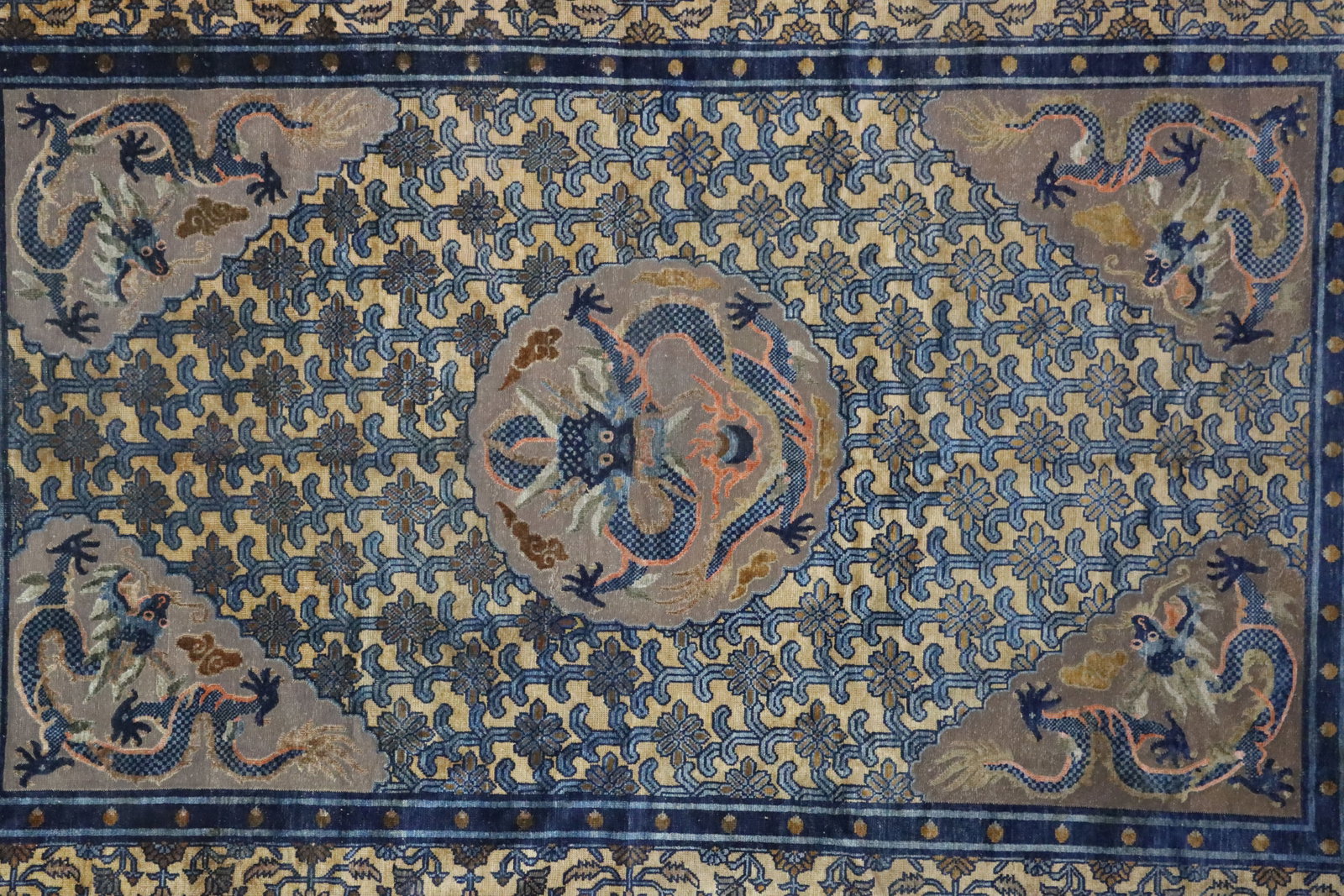 Silk Embroidery Flower and Dragon Pattern Kesi - 11