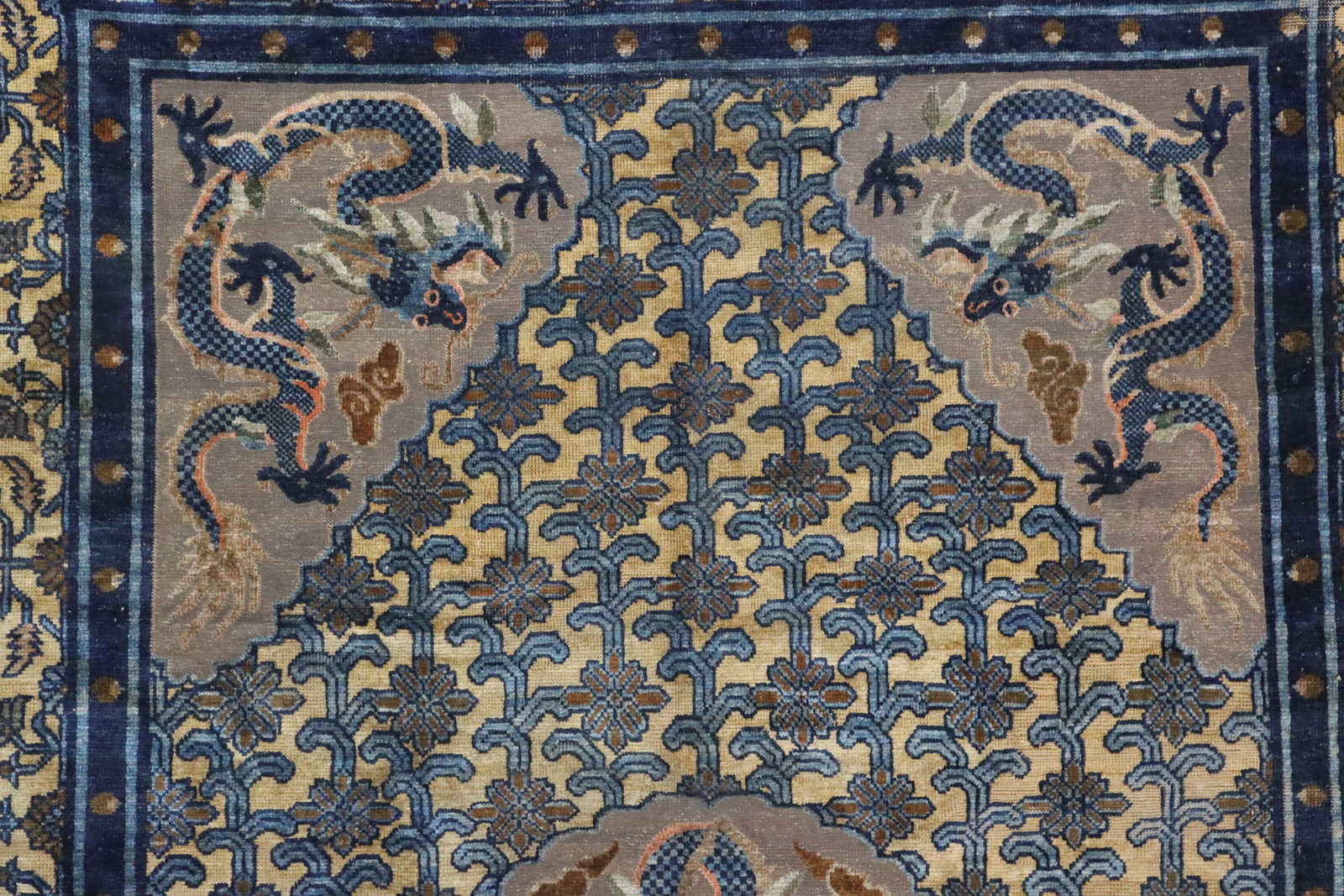 Silk Embroidery Flower and Dragon Pattern Kesi - 14